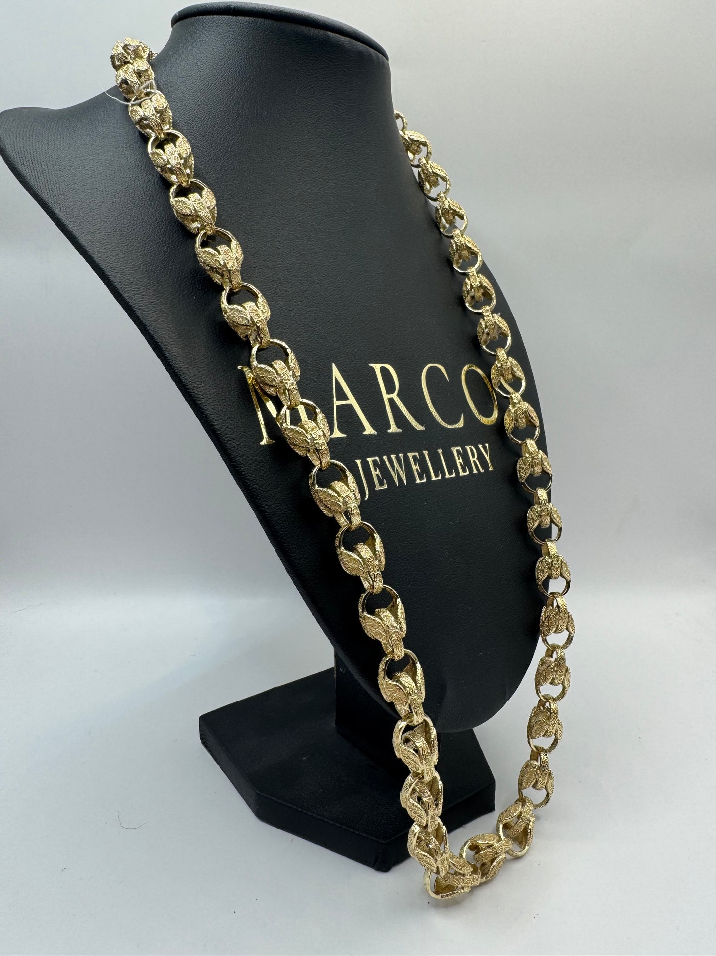 9ct Gold Tulip Chain 27.1" 11mm 94.14g