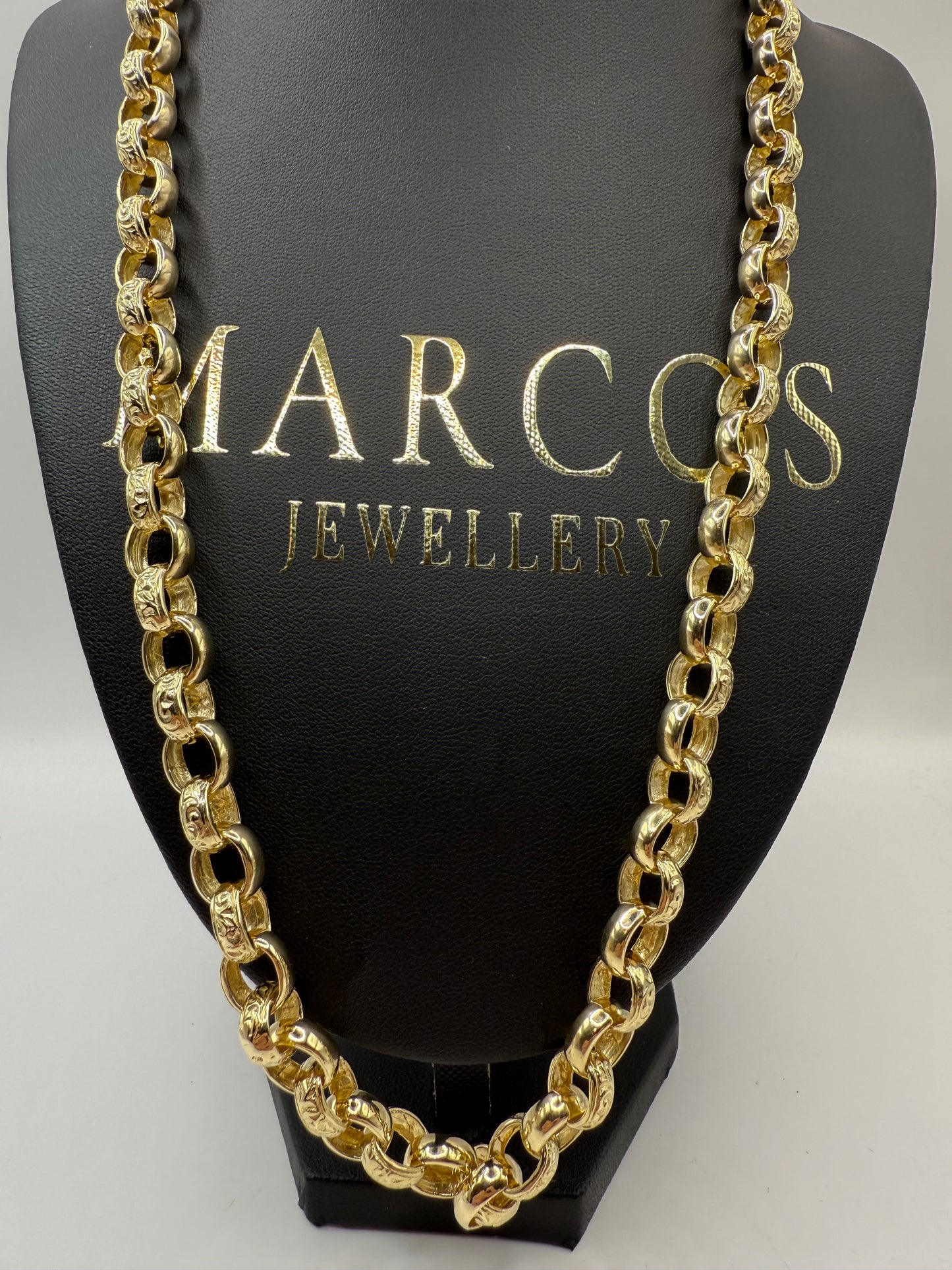 9ct Gold Oval Belcher Chain 24” 9/11mm 70.1g