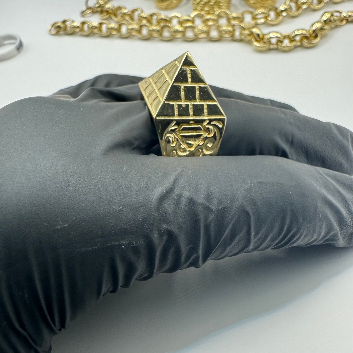 9ct Solid Gold Pyramid Ring