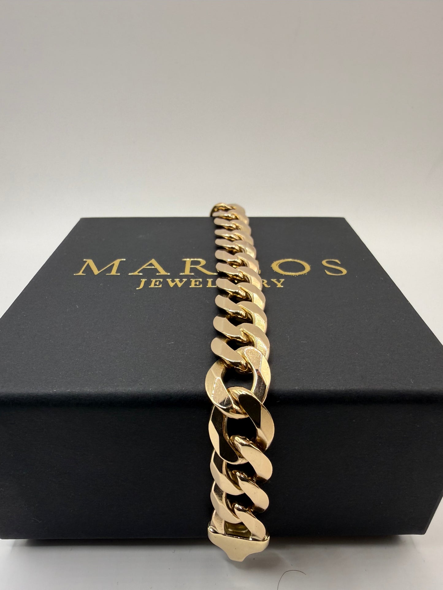 9ct Gold Curb Bracelet 8.1" 12mm 41.2g