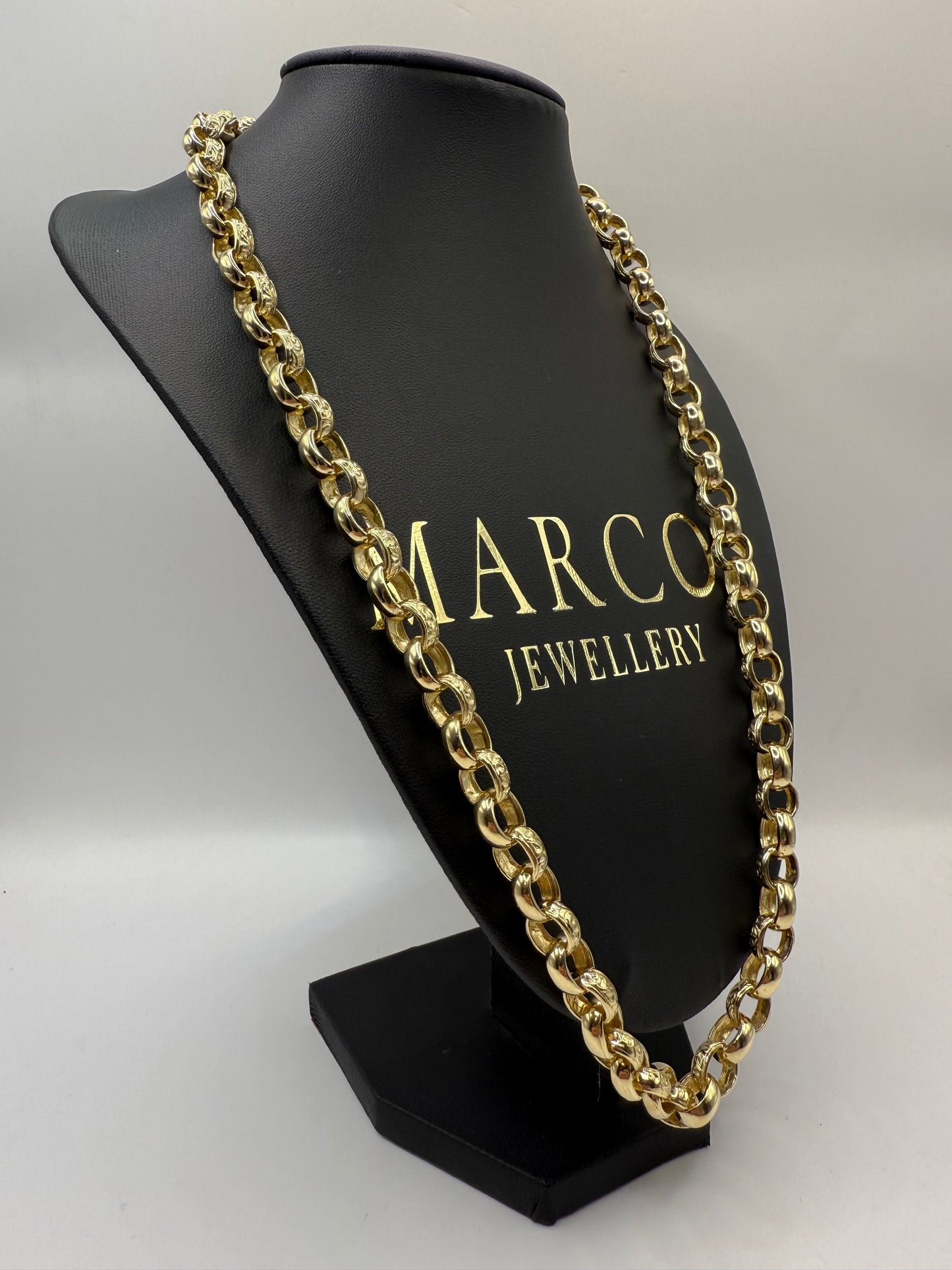 9ct Gold Oval Belcher Chain 24” 9/11mm 70.1g