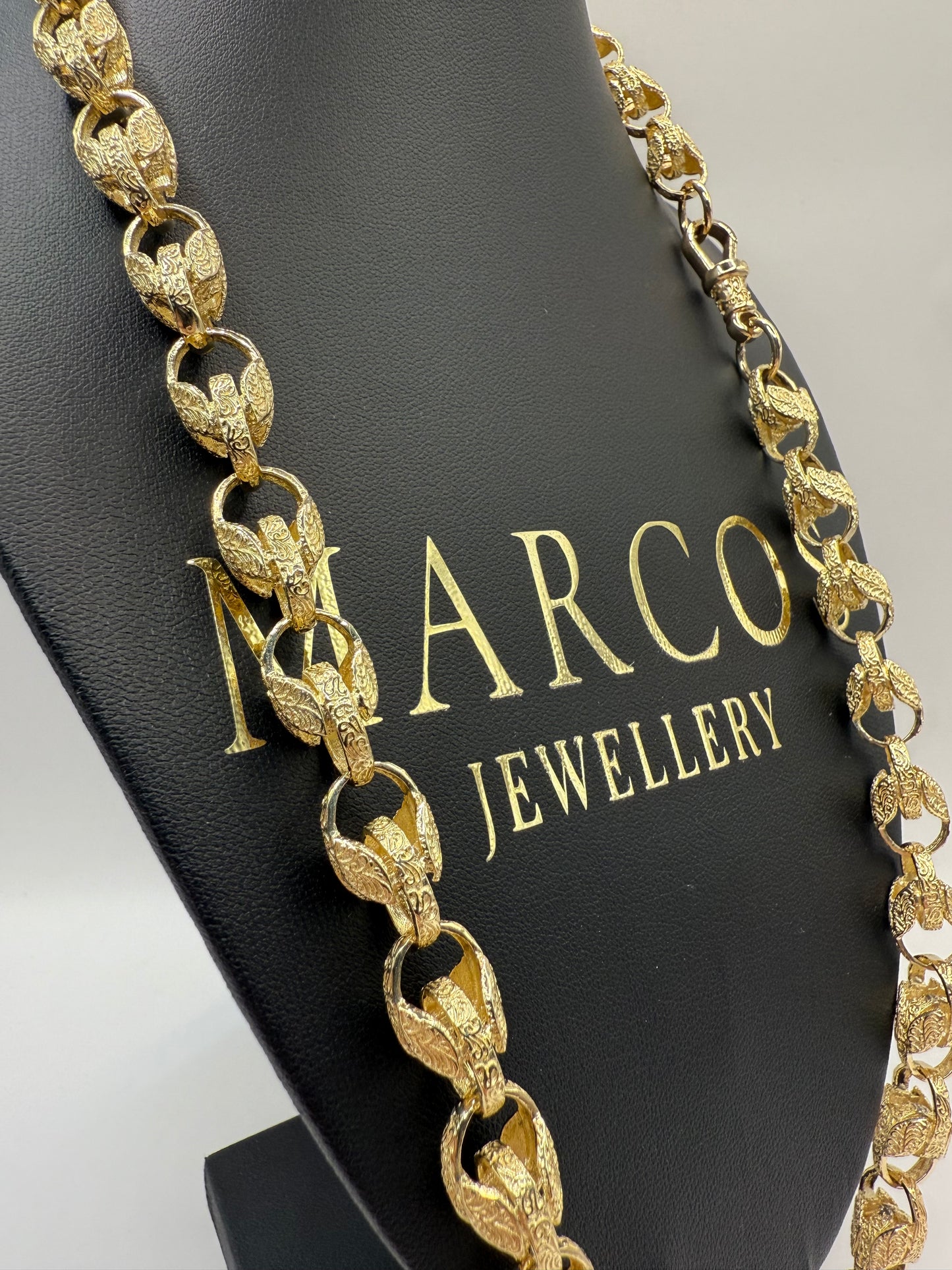 9ct Gold Tulip Chain 27” 10.5mm 91.9g