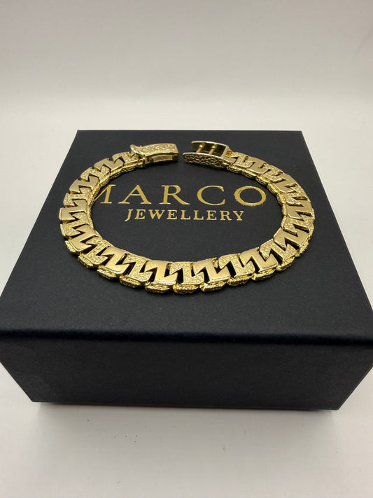9ct Gold Mariner Link Bracelet 8.5" 10mm 28.61g