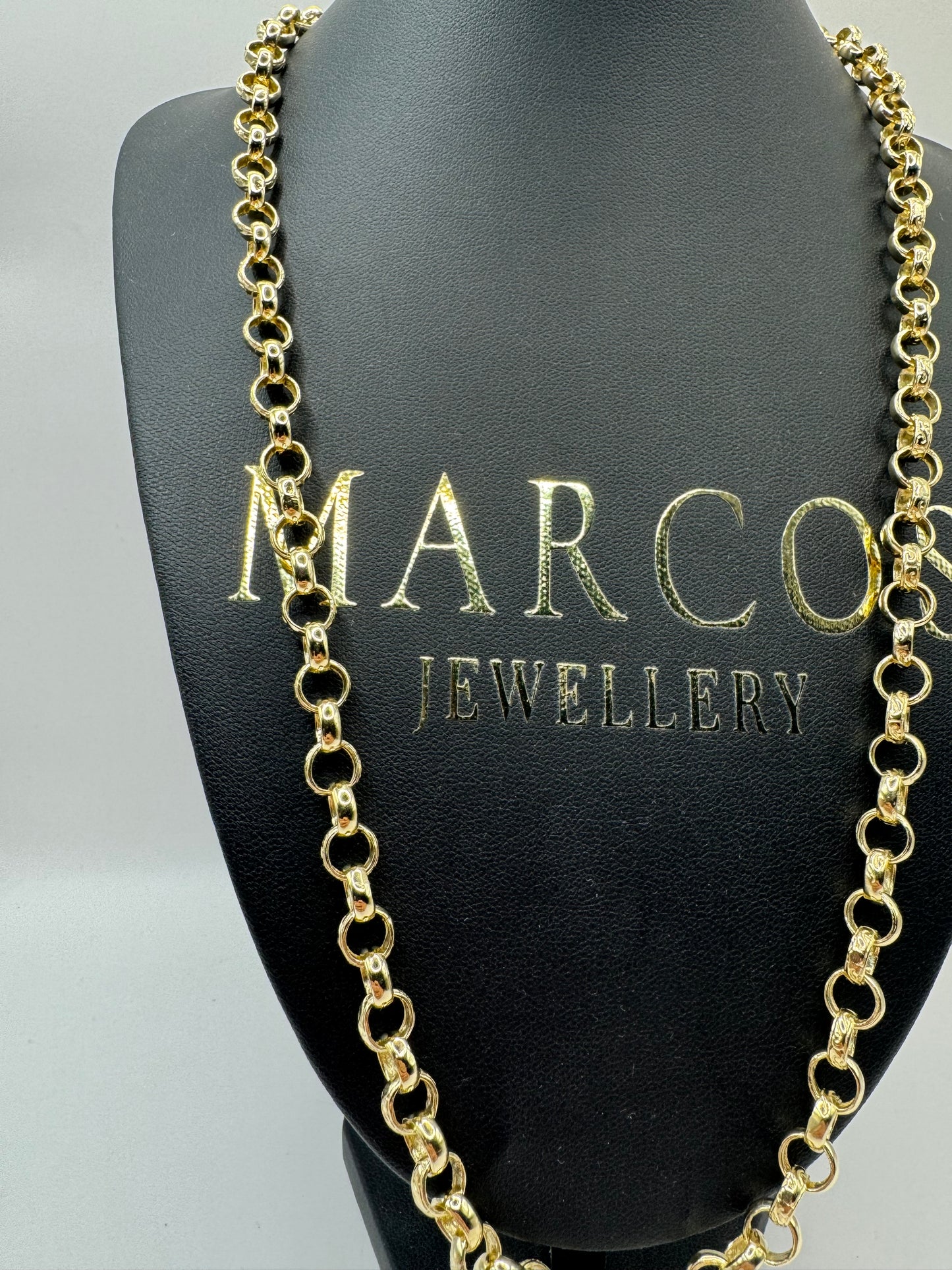 9ct Gold Belcher Chain 24.6" 8.5mm 42.9g
