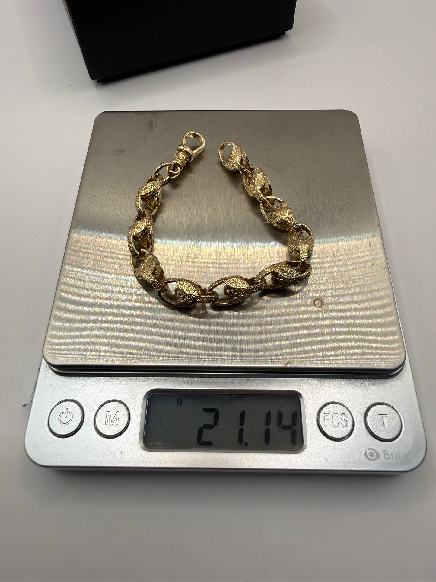 9ct Gold Tulip Bracelet 7" 8mm 21.13g