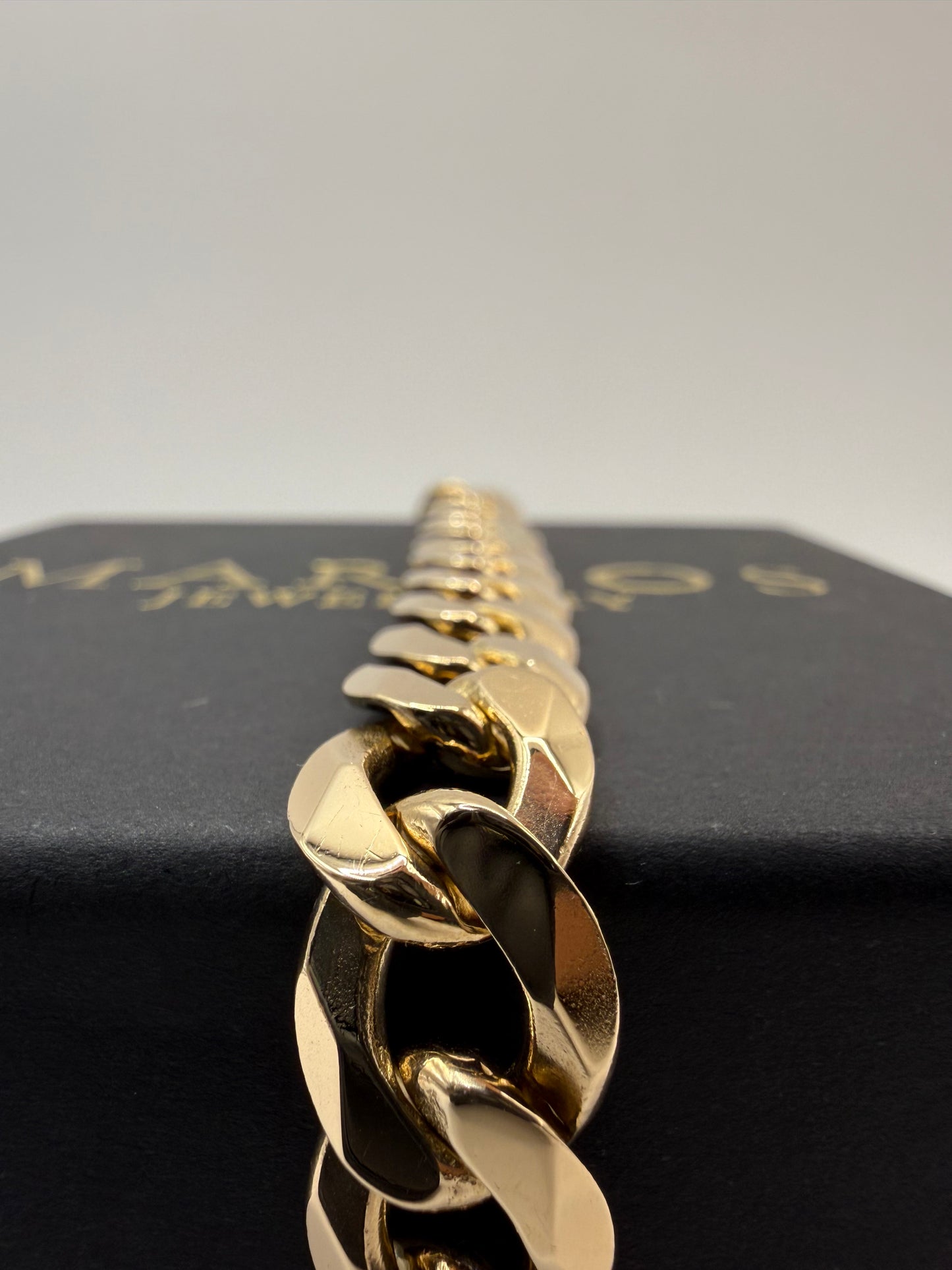 9ct Gold Curb Bracelet 8.1" 12mm 41.2g