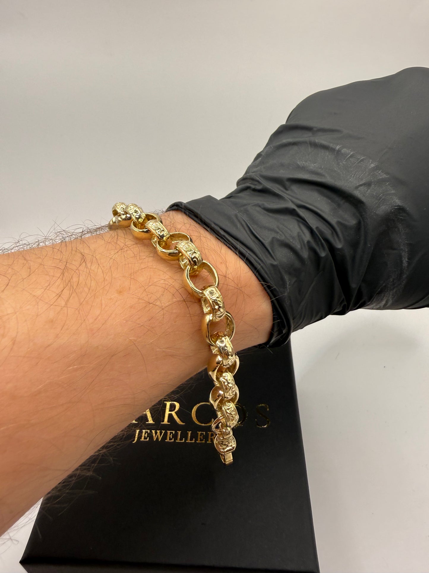9ct Gold Belcher Bracelet 7.5" 10mm 21.66g