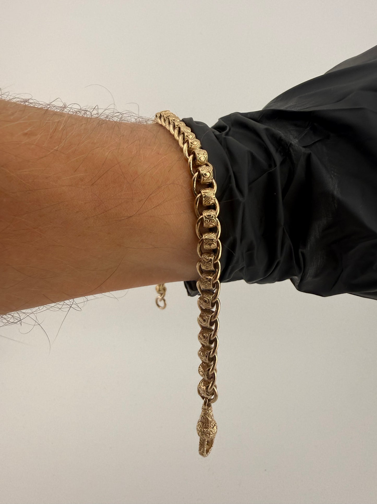 9ct Gold Roller Ball Bracelet 8.75" 7mm 20.7g
