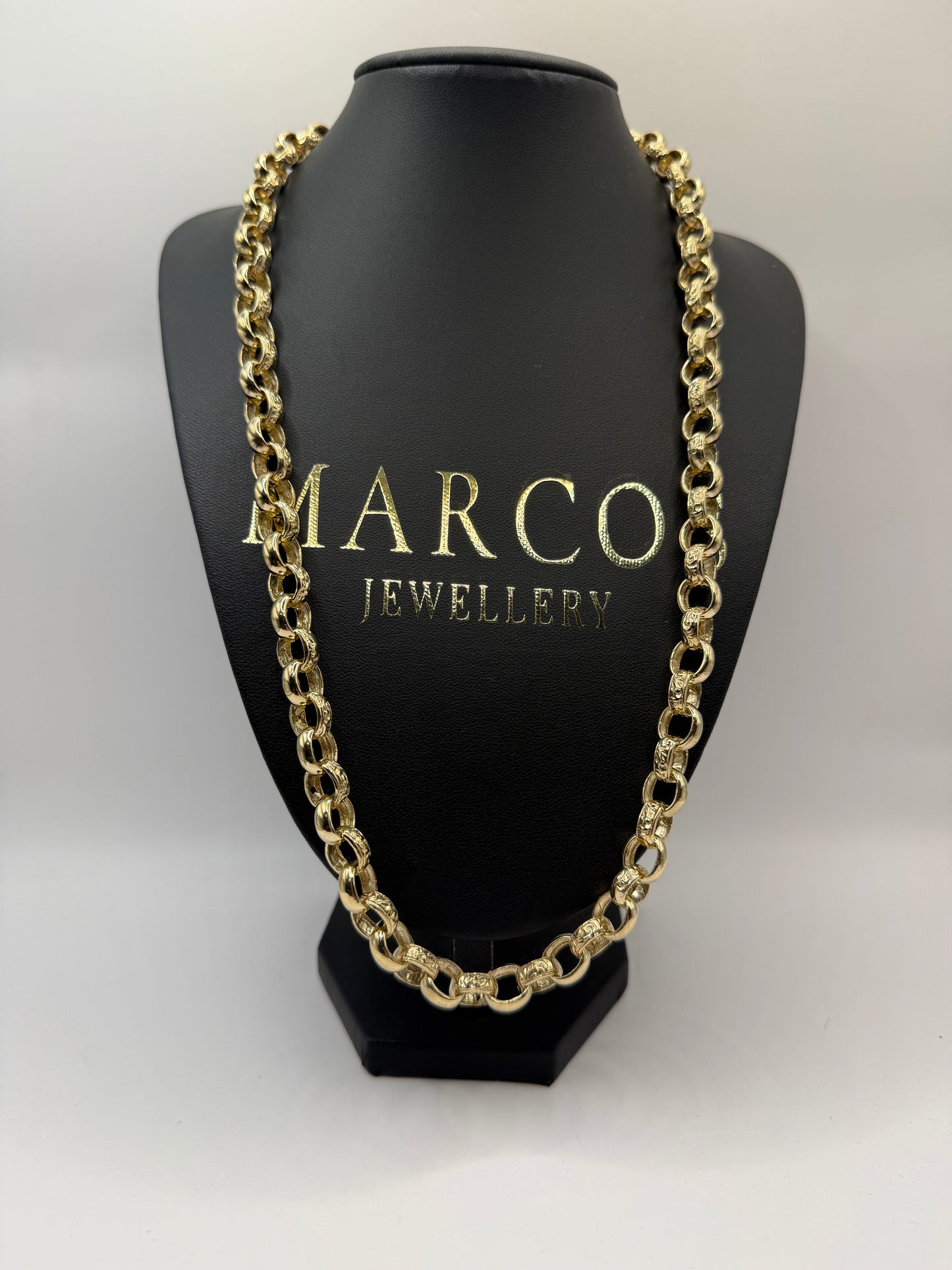 9ct Gold Belcher Chain 24.6" 10mm 73.75g