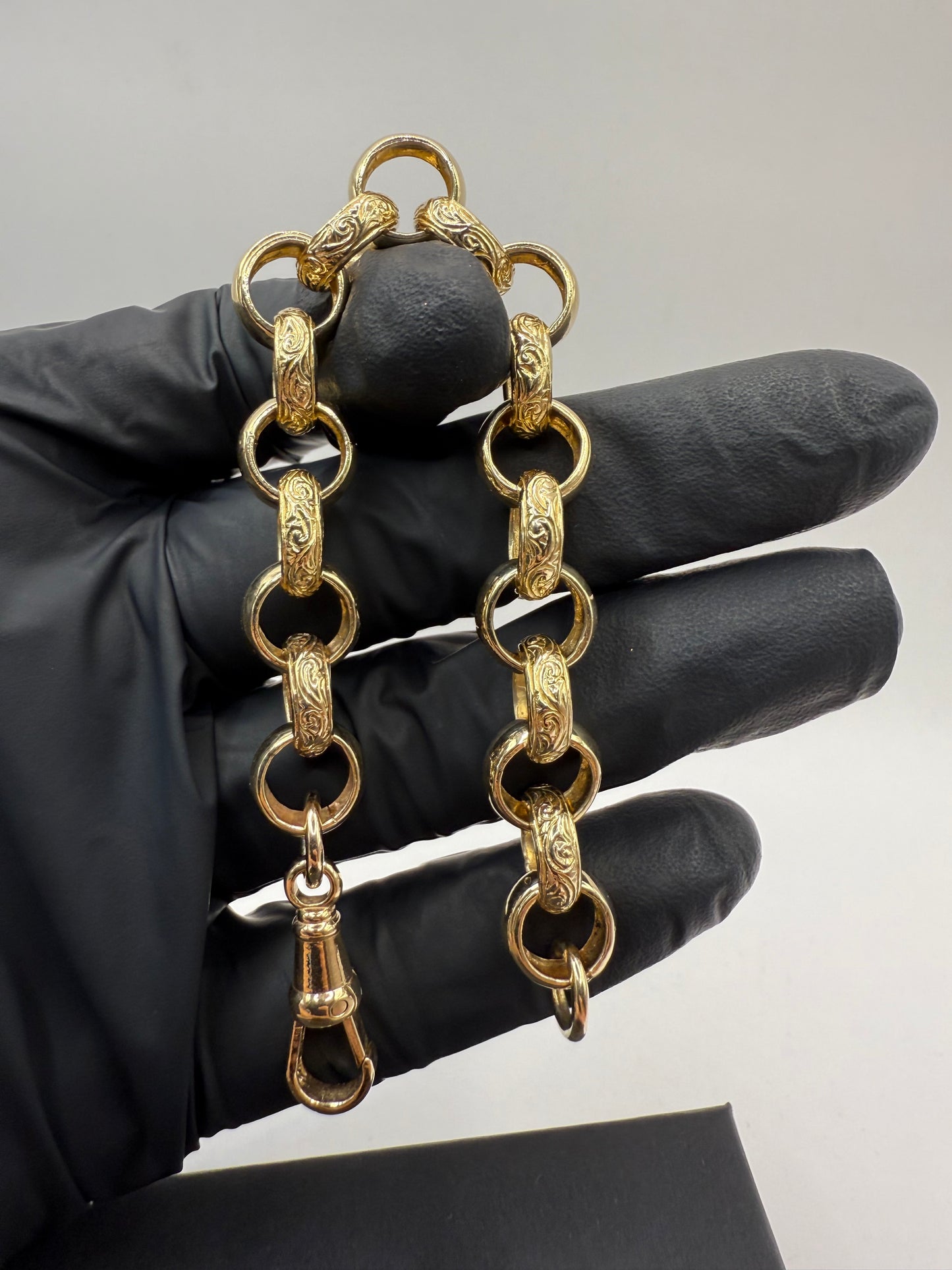 9ct Gold Belcher Bracelet 7.25" 12mm 27.12g