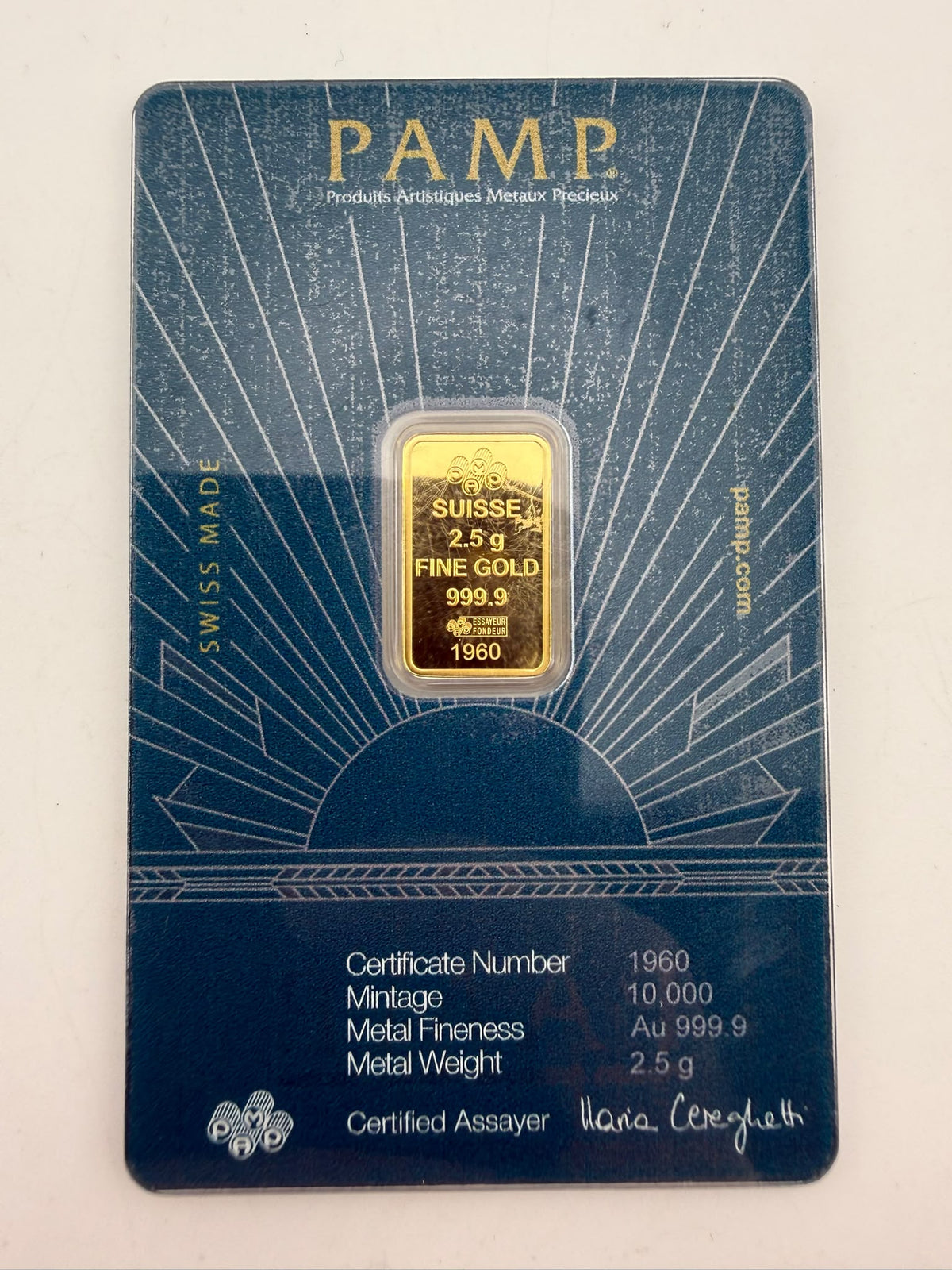 2.5g Gold Pamp Bar