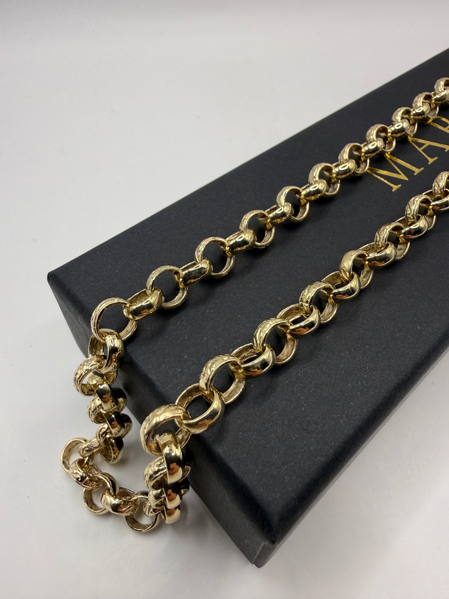9ct Gold Belcher Chain 24.5" 7.5mm 42.2g