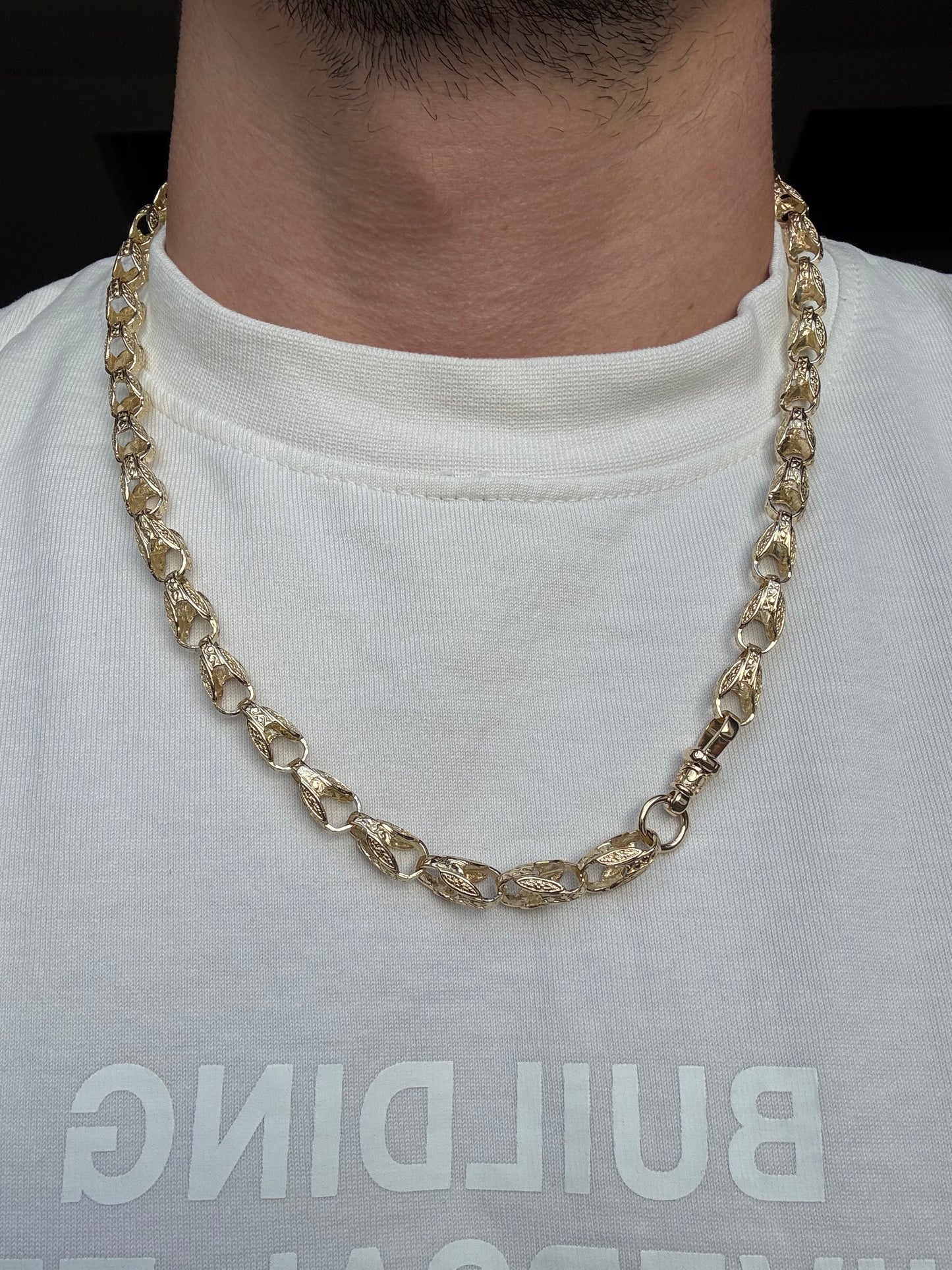 9ct Gold Tulip Chain 25” 8mm 56.31g