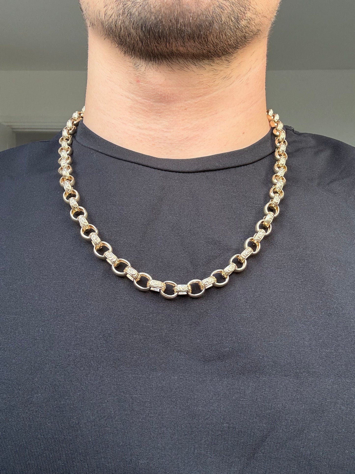 9ct Gold Belcher Chain 24.6" 10mm 73.75g