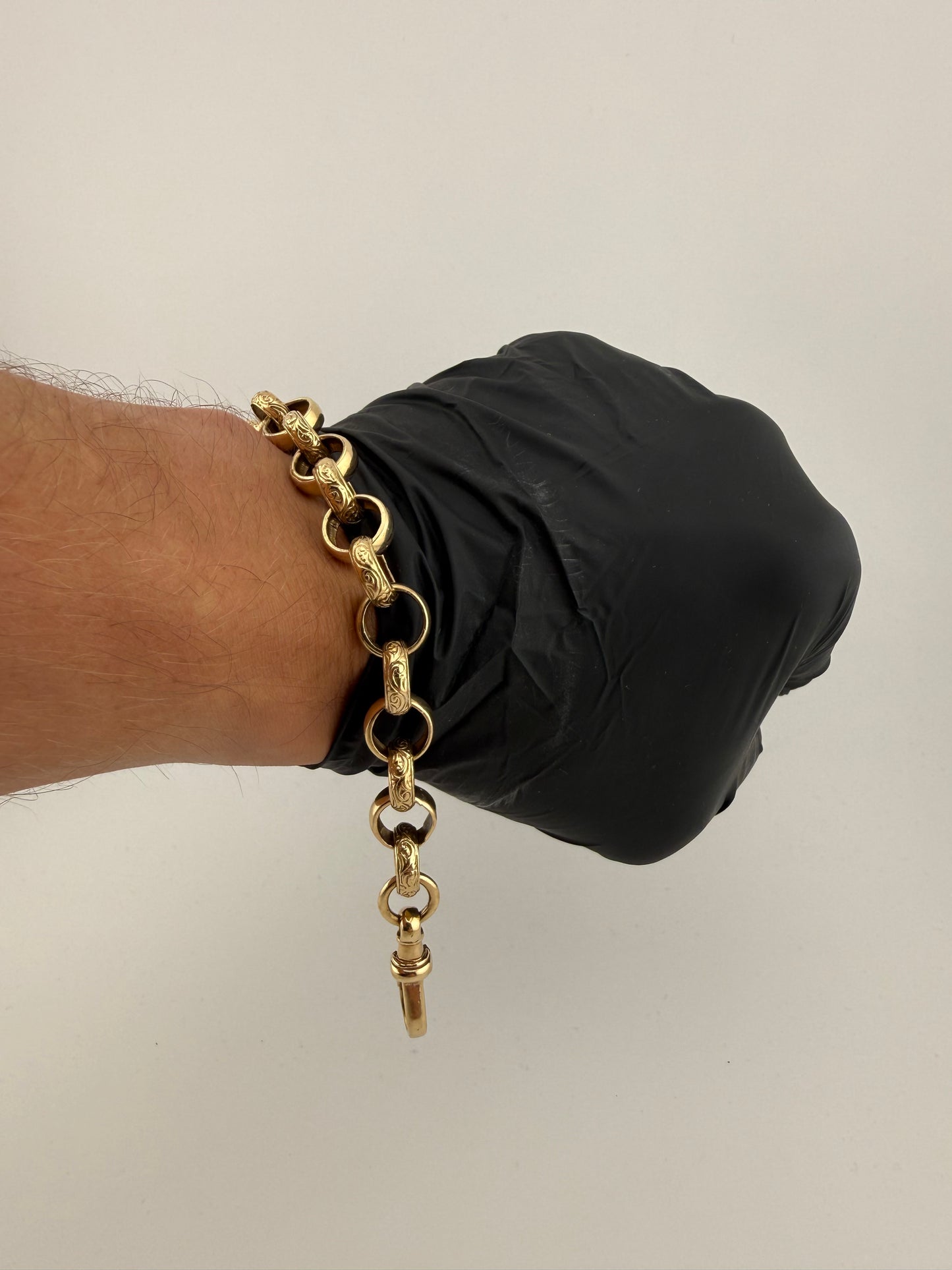 9ct Gold Belcher Bracelet 8.1" 12mm 27.9g