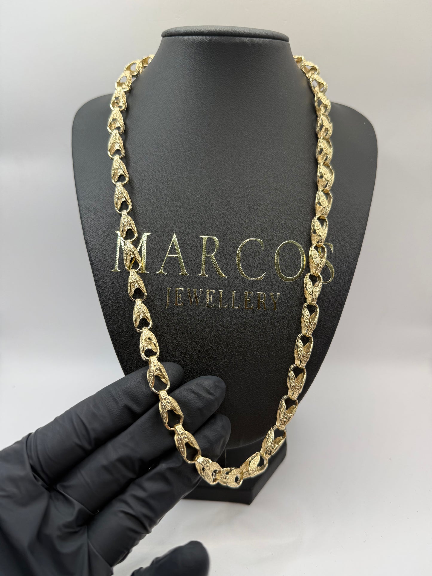 9ct Gold Tulip Chain 24.5" 8mm 58.65g