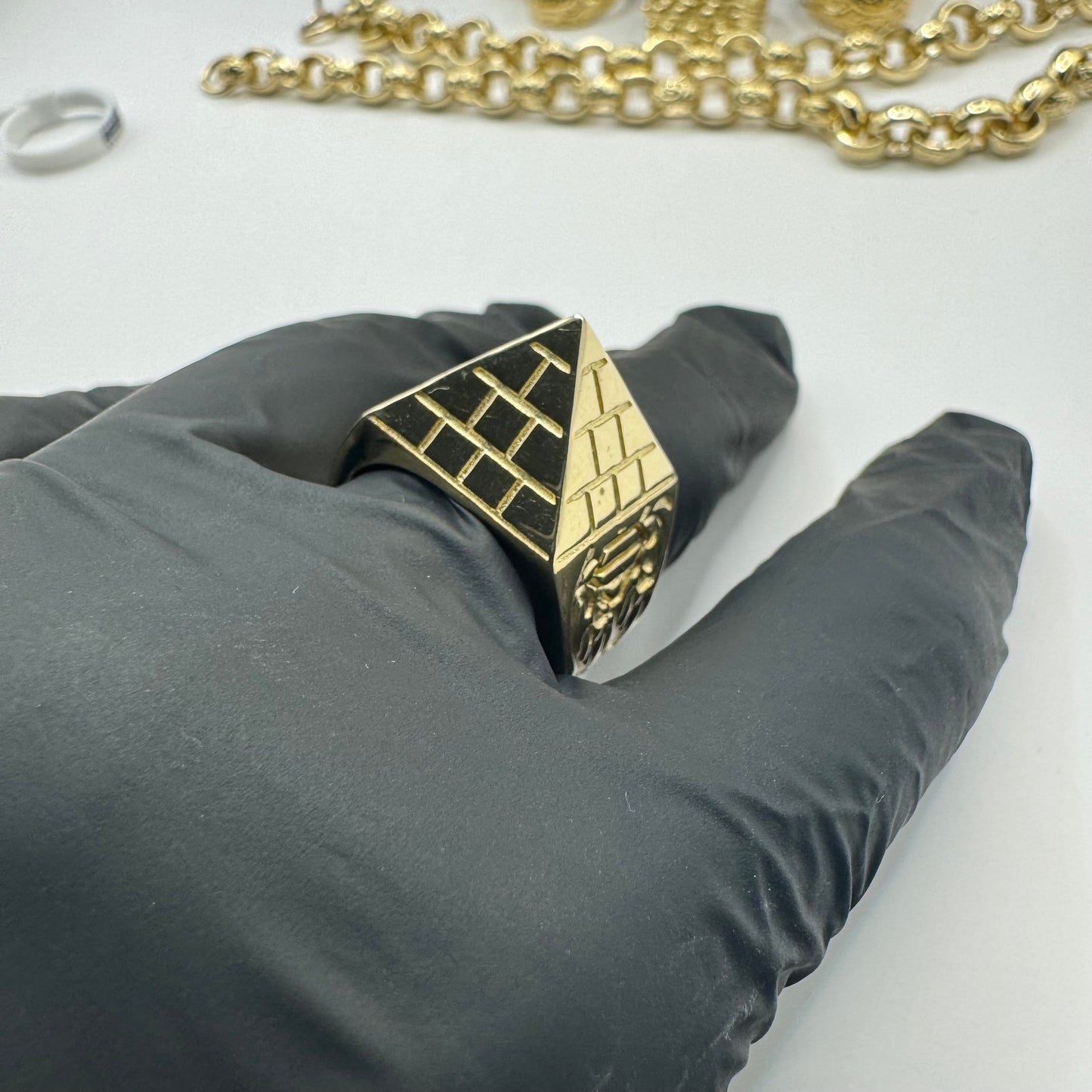 9ct Solid Gold Pyramid Ring