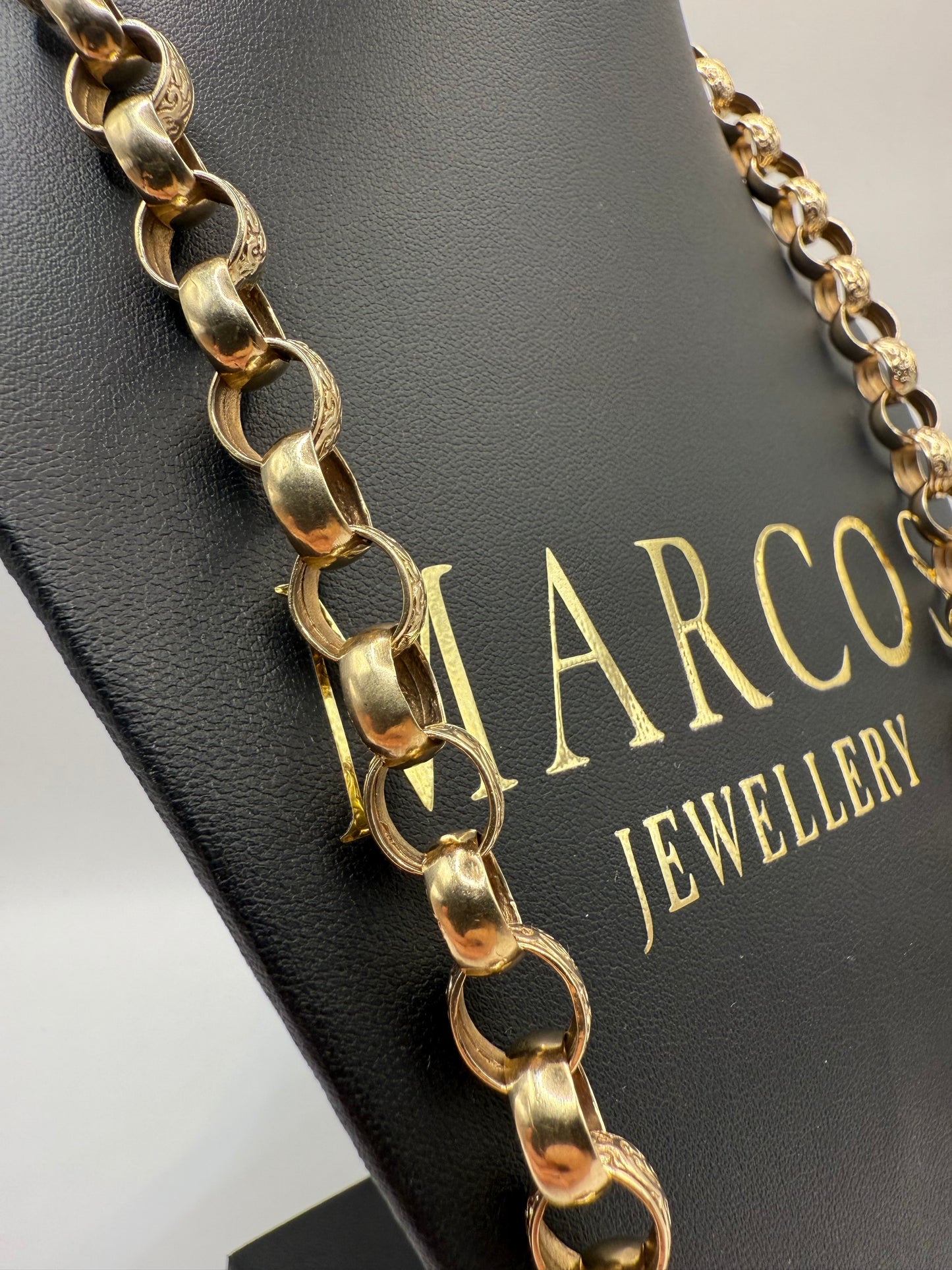 9ct Gold Belcher Chain 27" 10mm 68.62g
