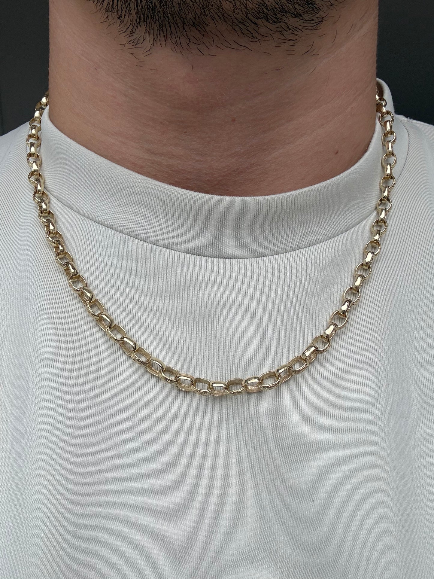 9ct Gold Oval Belcher Chain 22.25" 6mm 30.39g