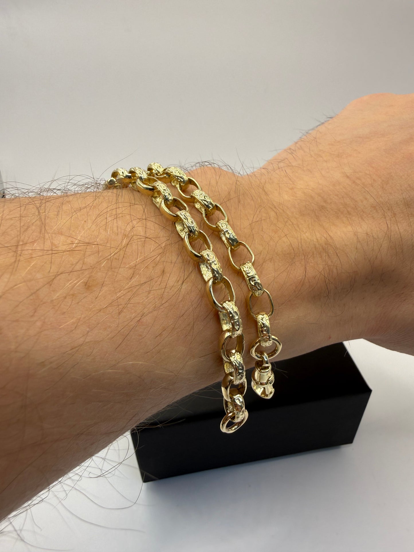 9ct Gold Baby Belcher Bracelet 5.4” 6mm 7.1g