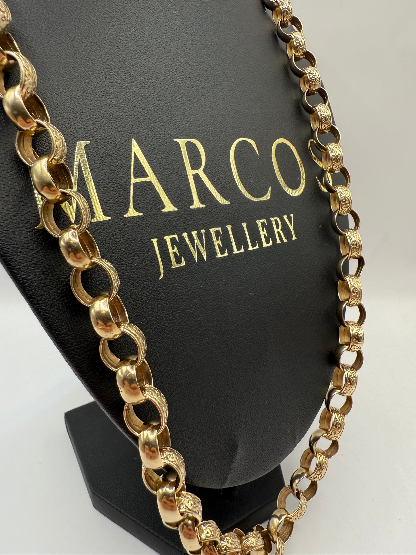 9ct Gold Belcher Chain 27" 10mm 68.62g