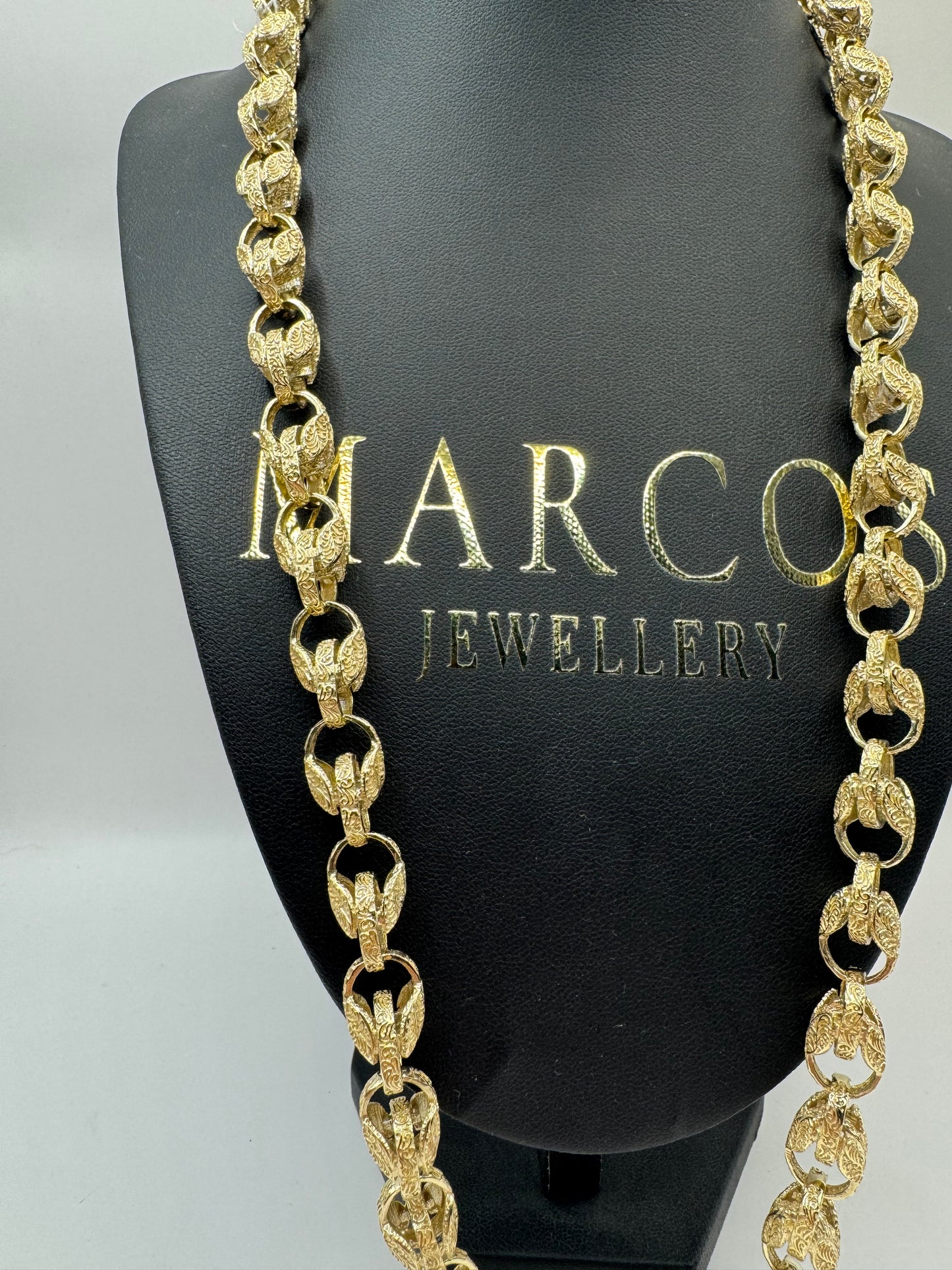 9ct Gold Tulip Chain 27.1" 11mm 94.14g