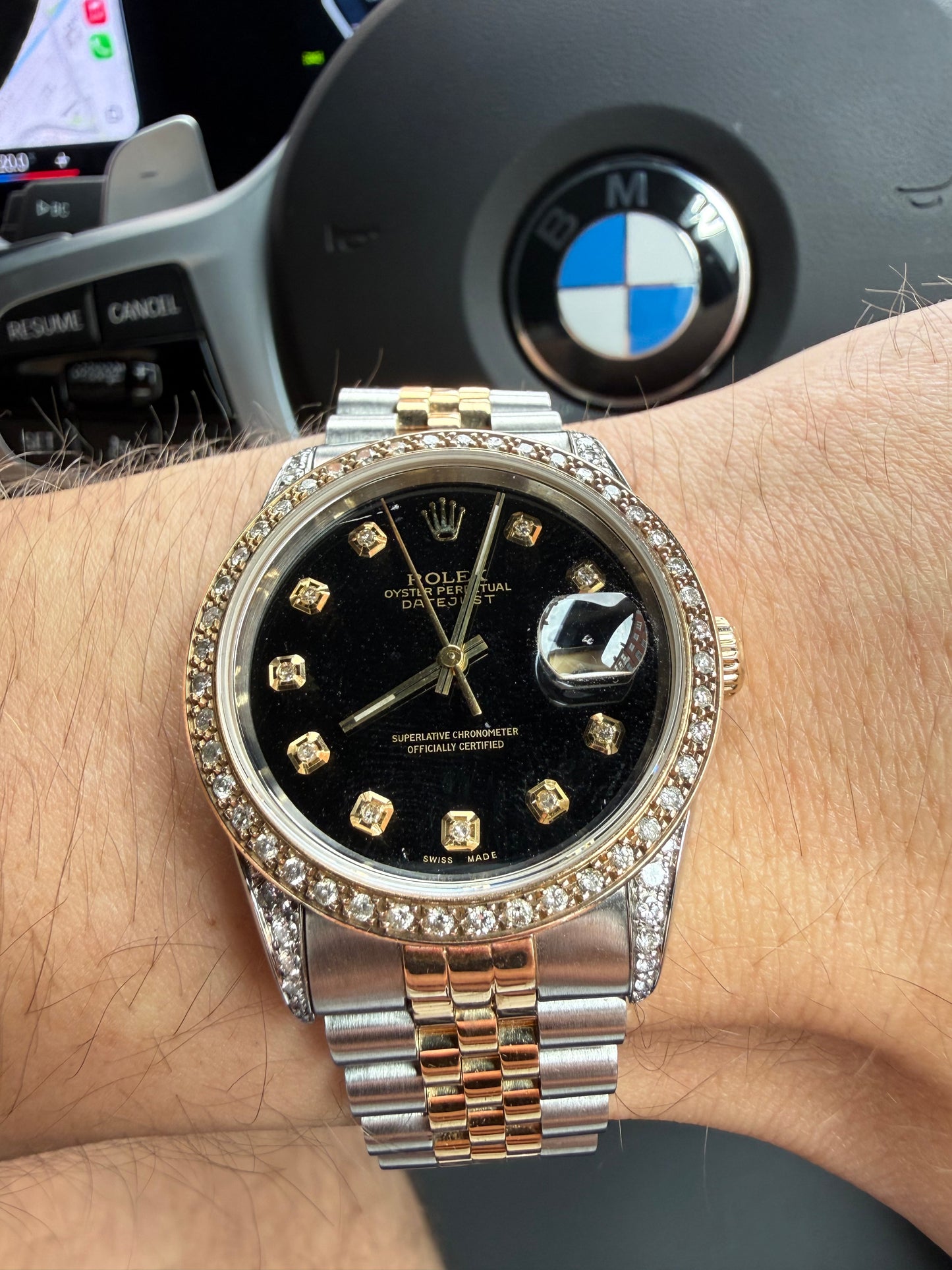 Rolex Datejust 36mm 16233 1995 Custom Diamond Set Bezel & Sleeves