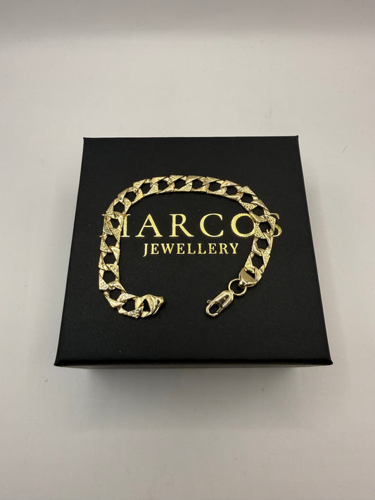 9ct Gold Chaps Bracelet 7" 8mm 8.59g