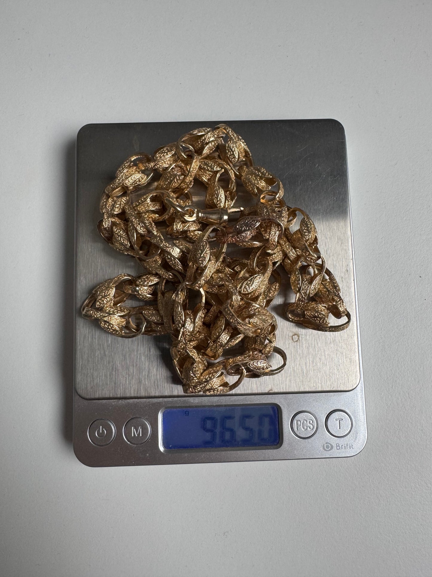 9ct Gold Tulip Chain 35” 10.5mm 96.5g