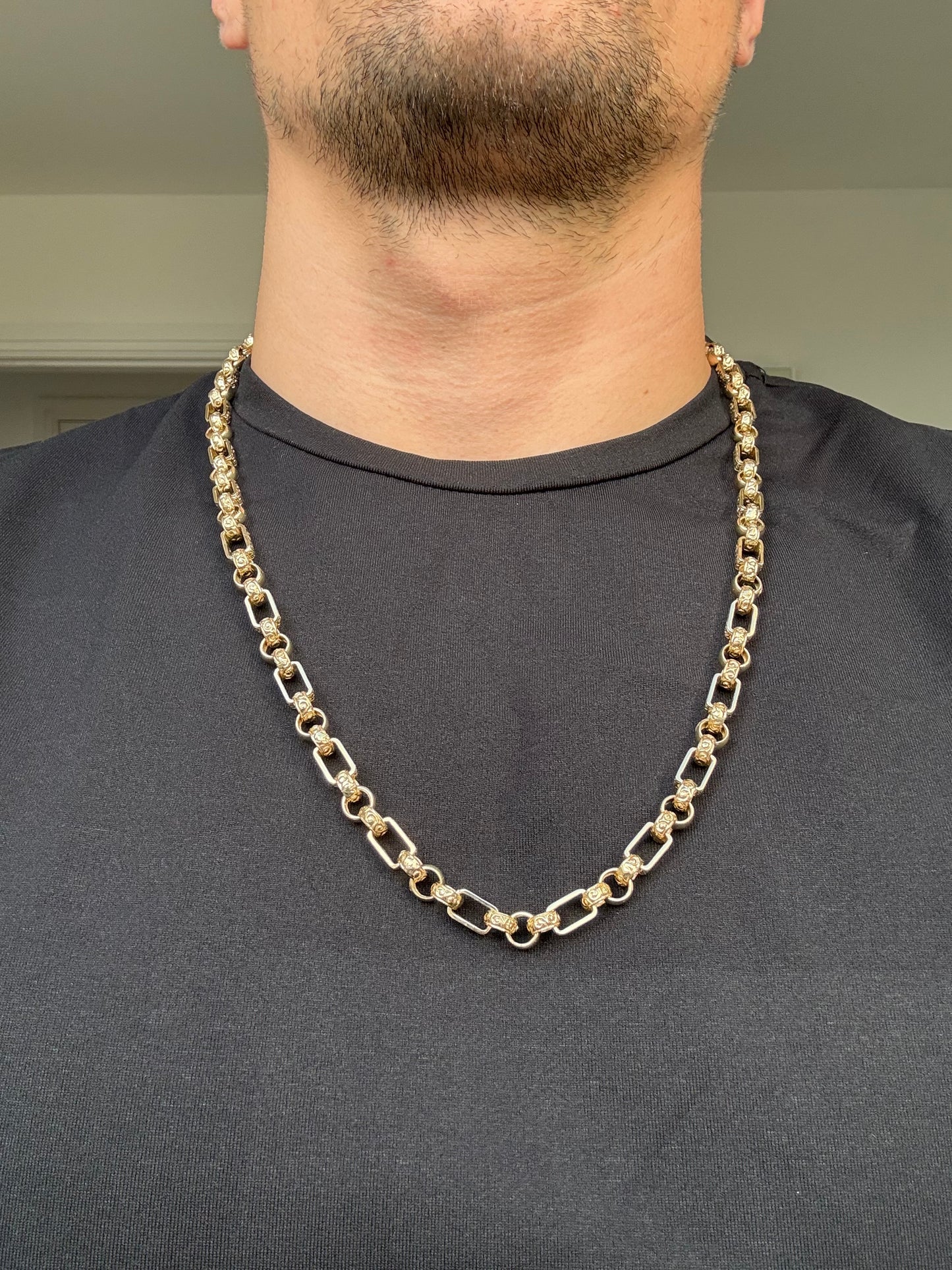 9ct Gold Belcher Gypsy Link Chain 27” 8mm 72.5g