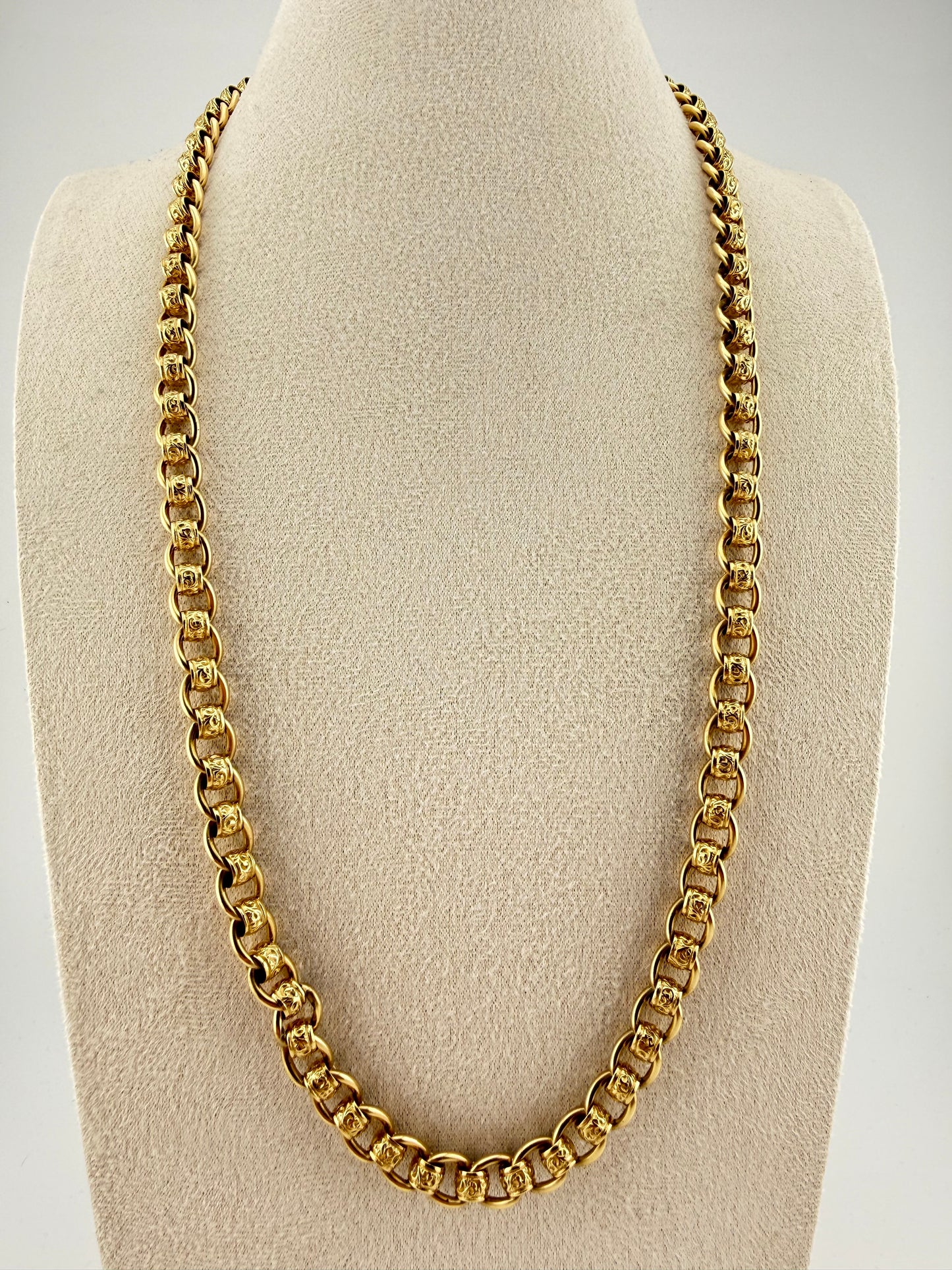 9ct Gold Roller Ball Chain 26" 8.5mm 91.4g approx