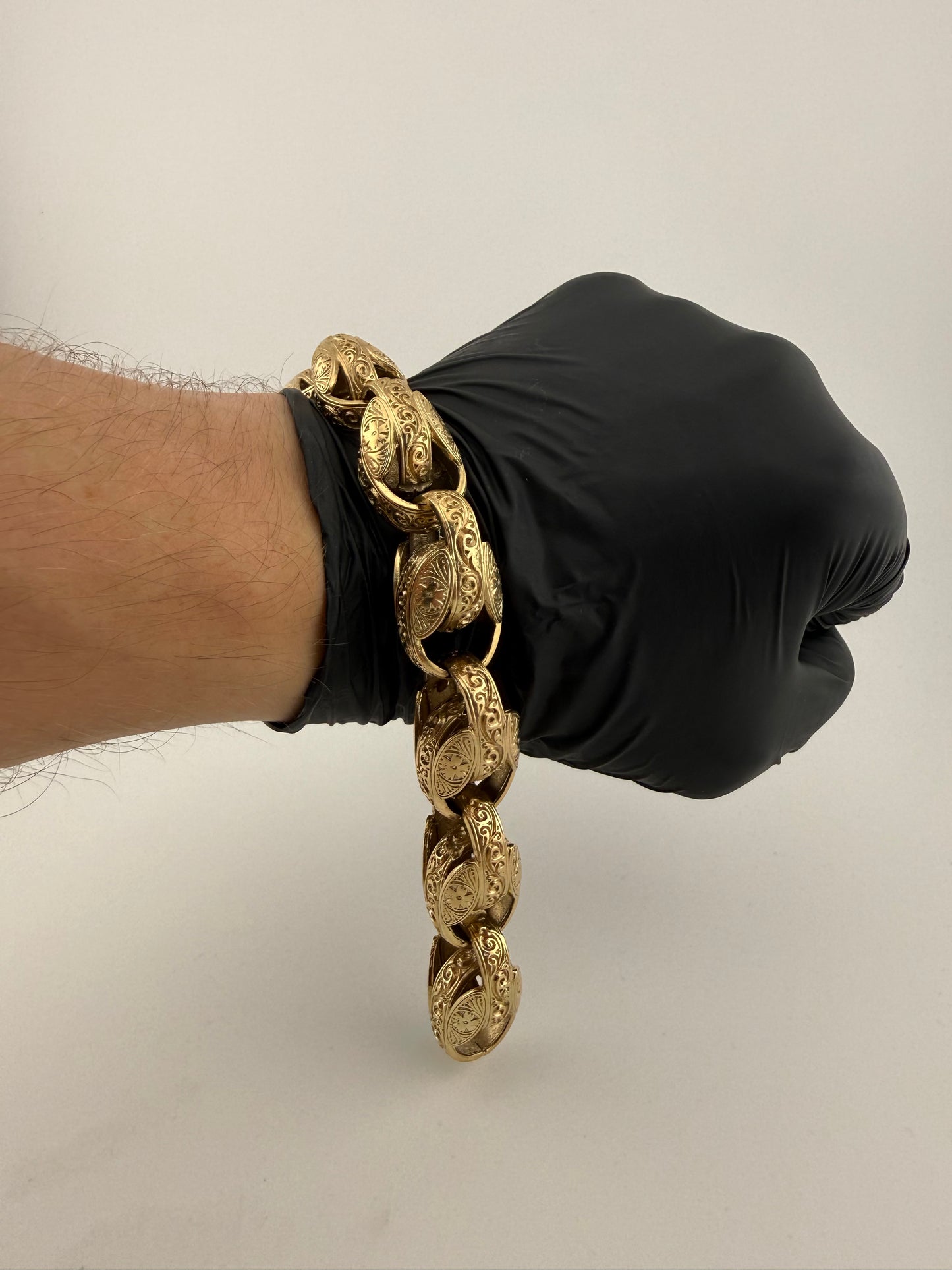9ct Gold Tulip Bracelet 10ā 18mm 96.47g