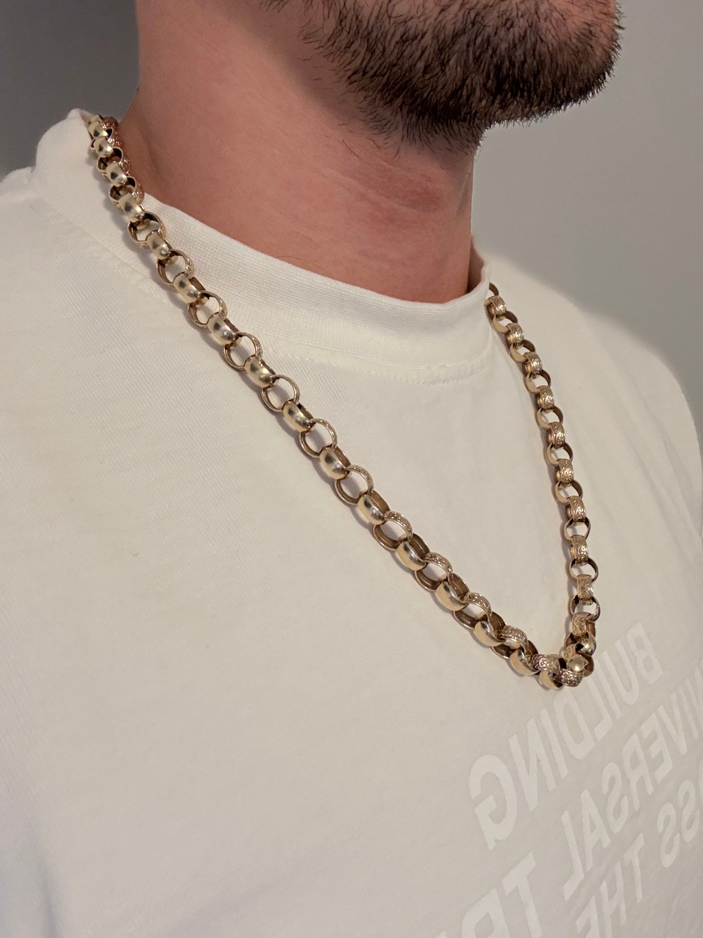 9ct Gold Belcher Chain 27" 10mm 68.62g