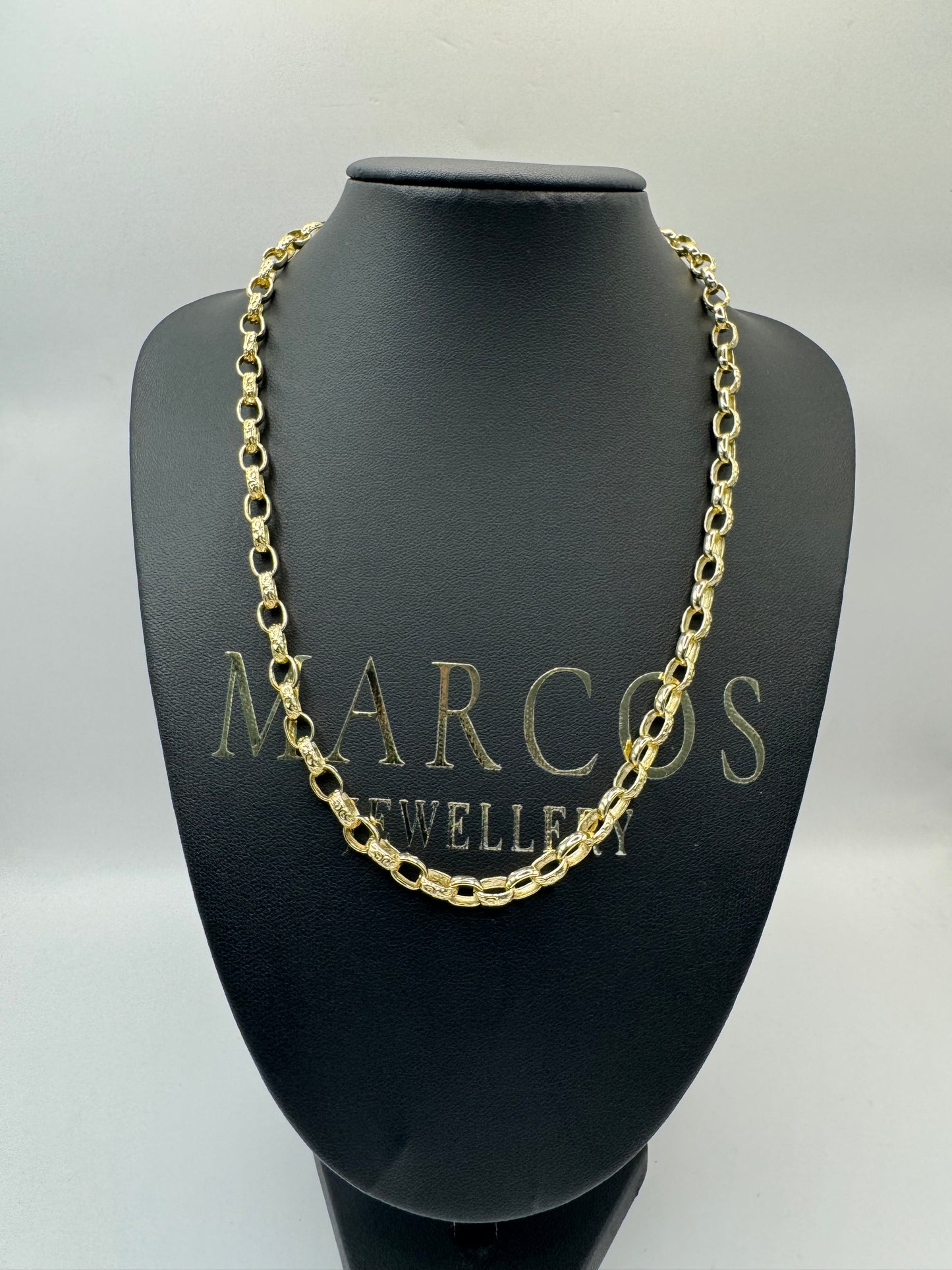 9ct Gold Oval Belcher Chain 19” 6-8mm 26.14g