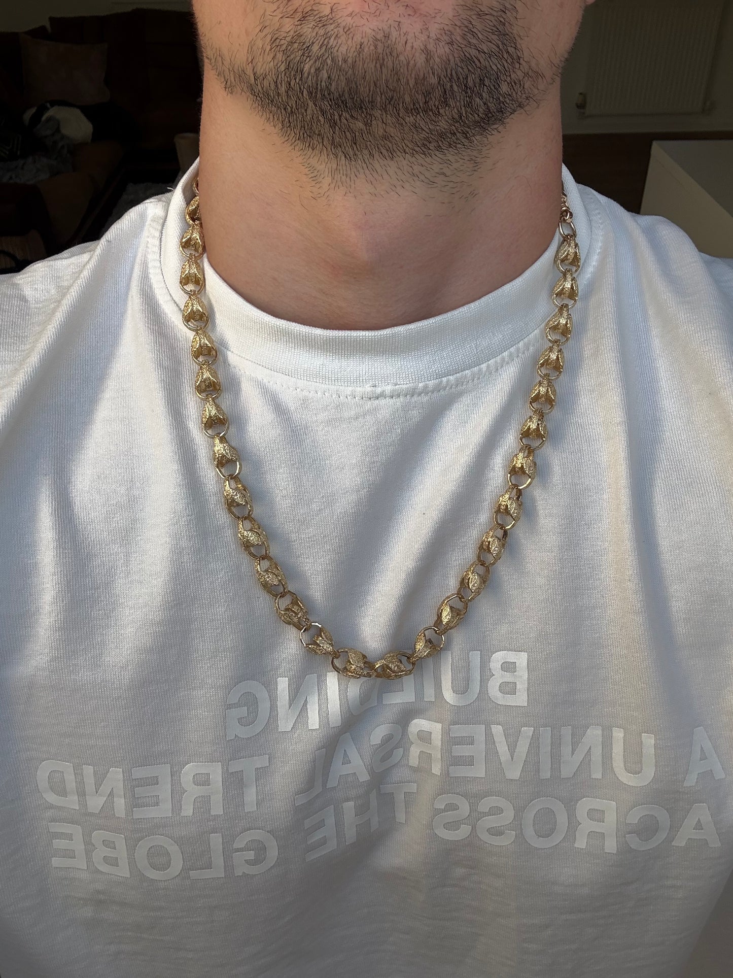 9ct Gold Tulip Chain 27” 10.5mm 91.9g