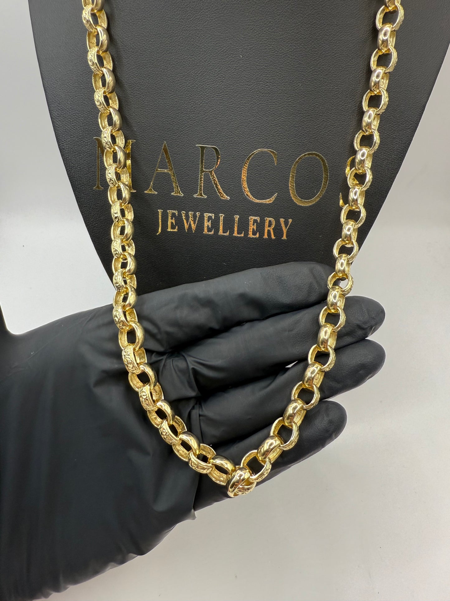 9ct Gold Oval Belcher Chain 24” 9/11mm 70.1g
