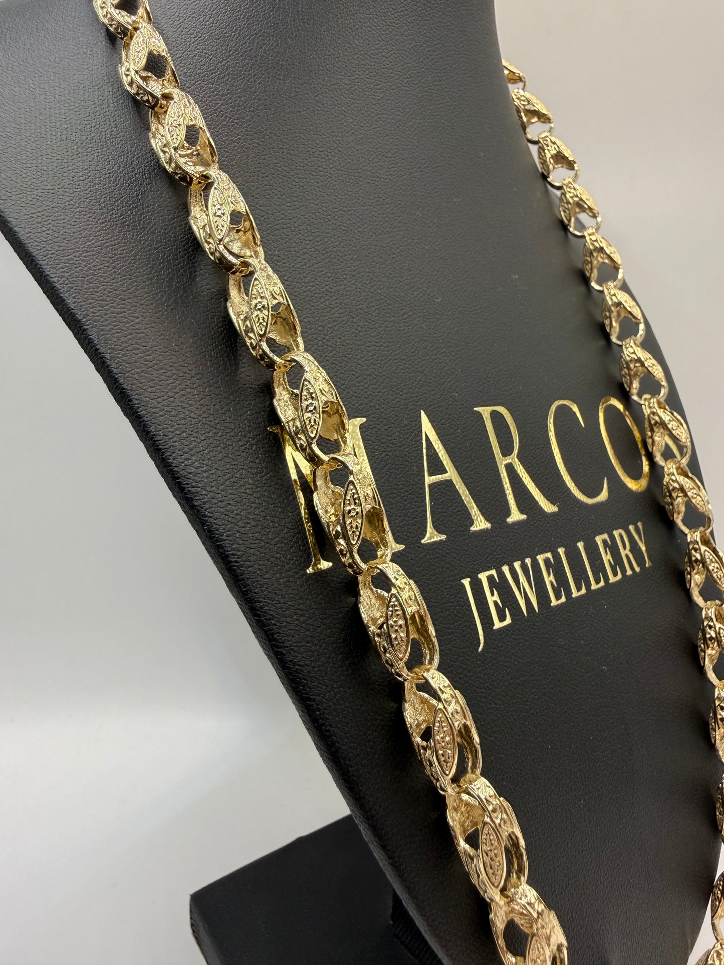 9ct Gold Tulip Chain 24.5" 8mm 58.65g