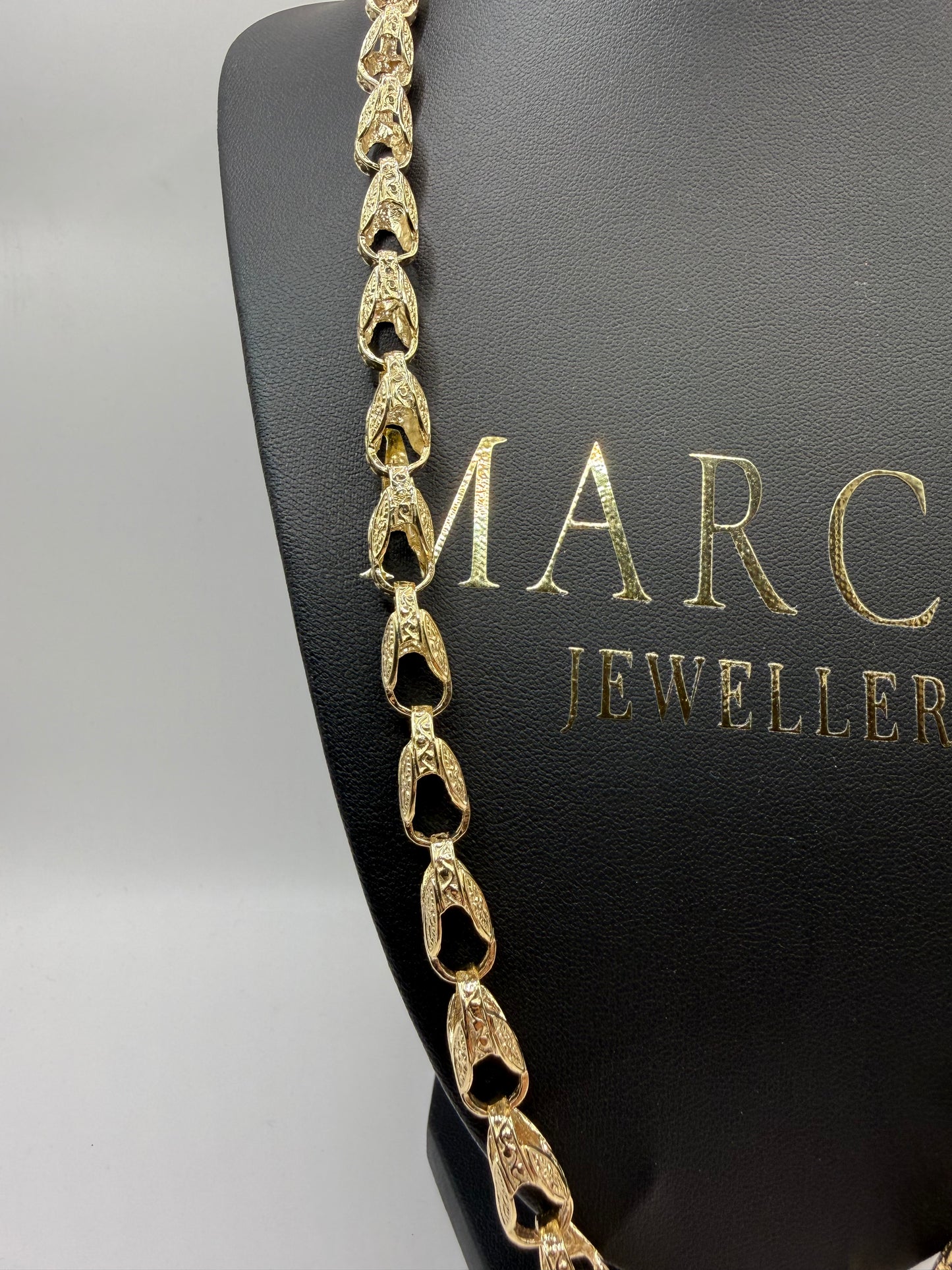 9ct Gold Tulip Chain 24.5" 8mm 58.65g