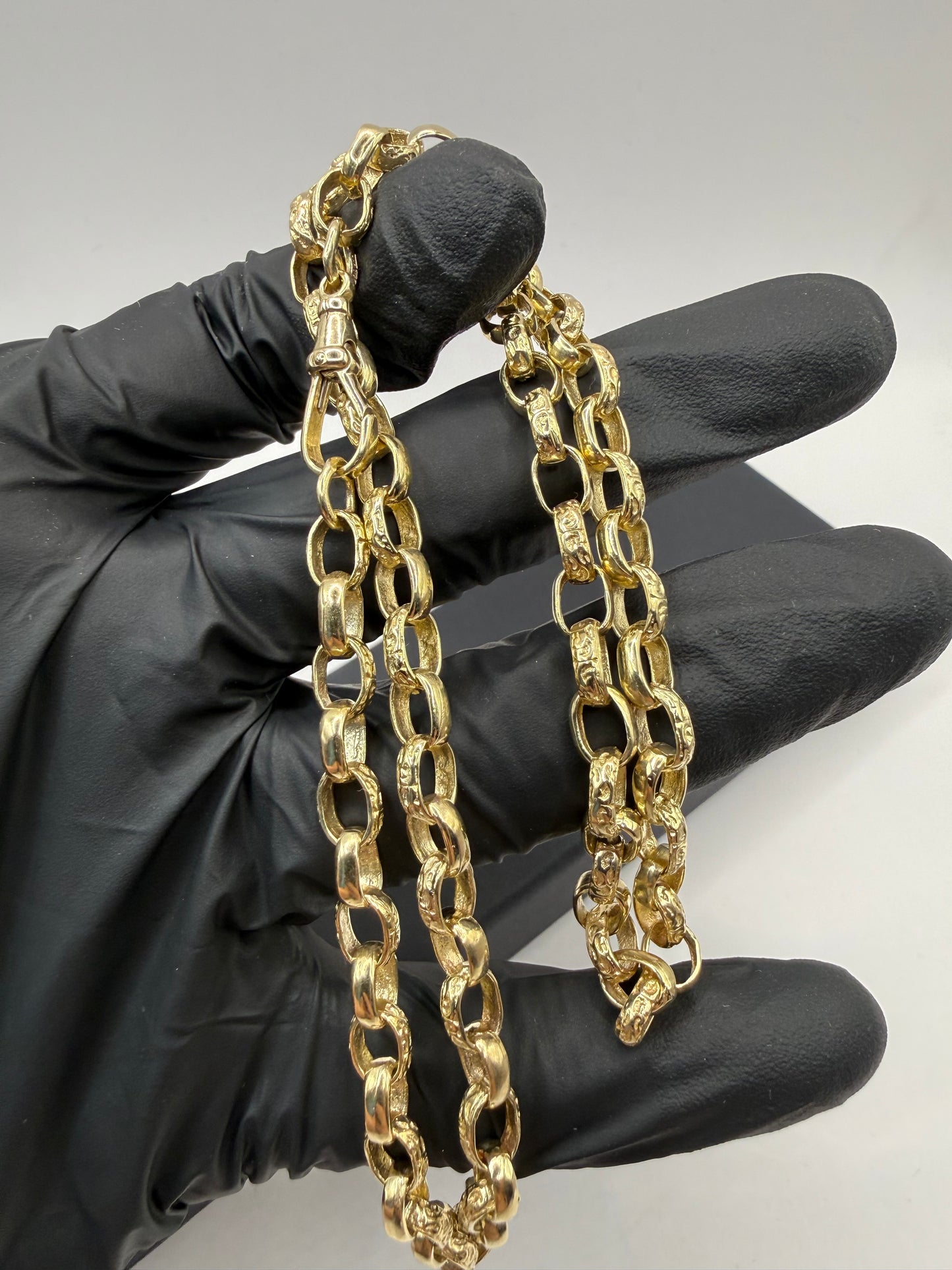 9ct Gold Oval Belcher Chain 20" 6mm 27g