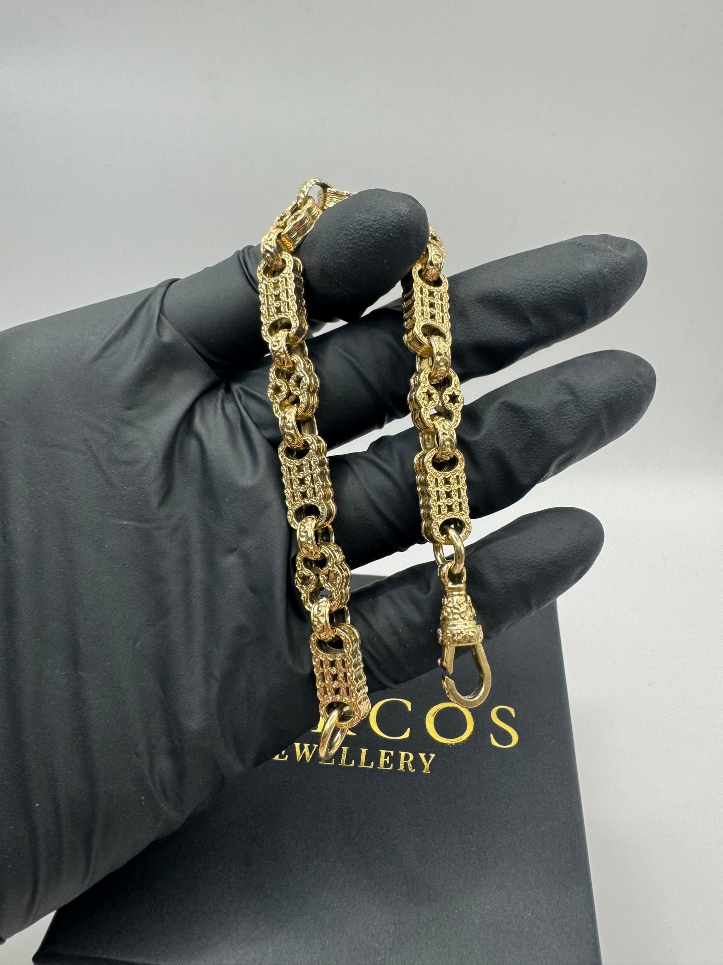 9ct Gold Stars & Bars Bracelet