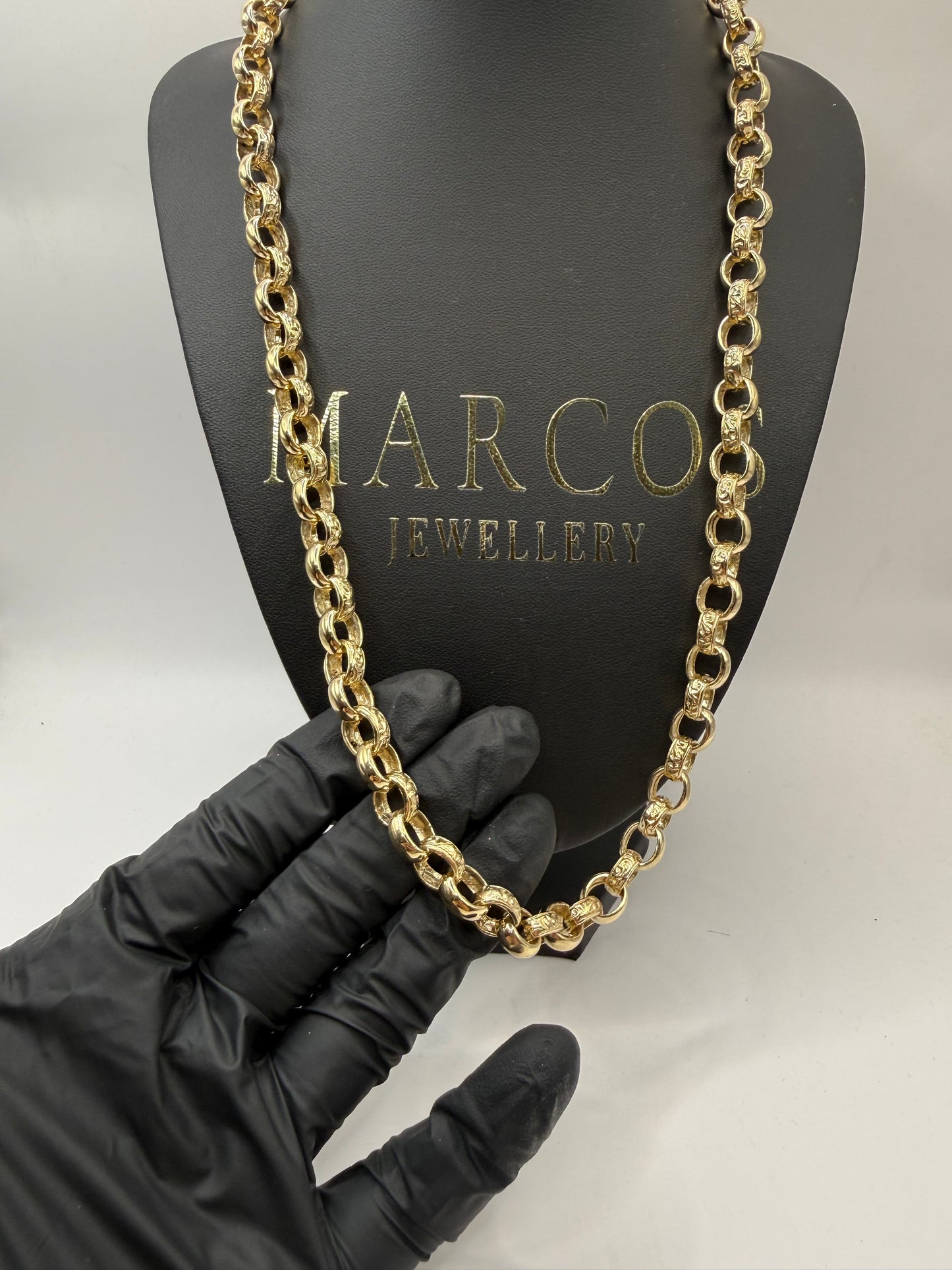 9ct Gold Belcher Chain 24.6" 10mm 73.75g