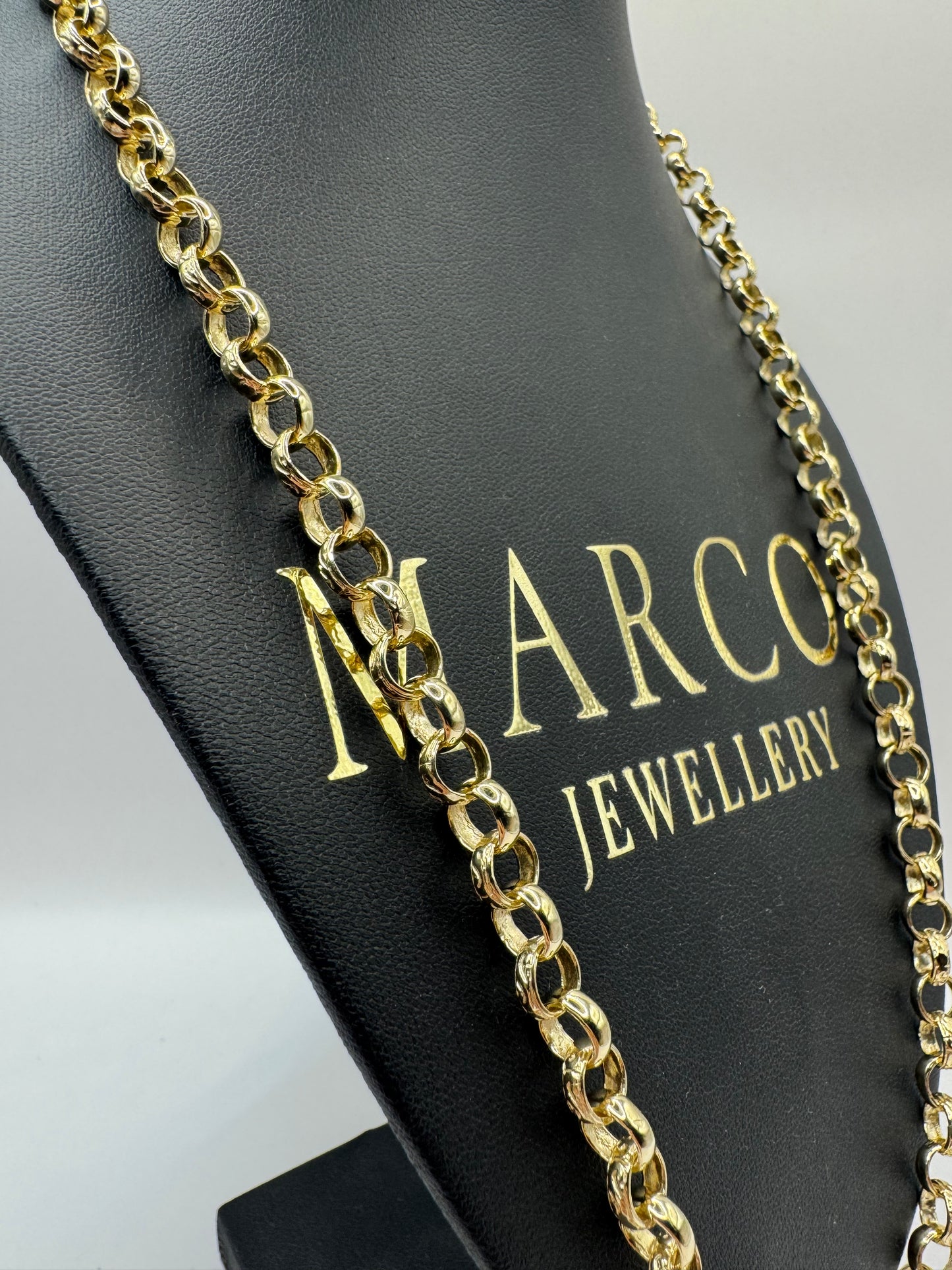9ct Gold Belcher Chain 24.6" 8.5mm 42.9g