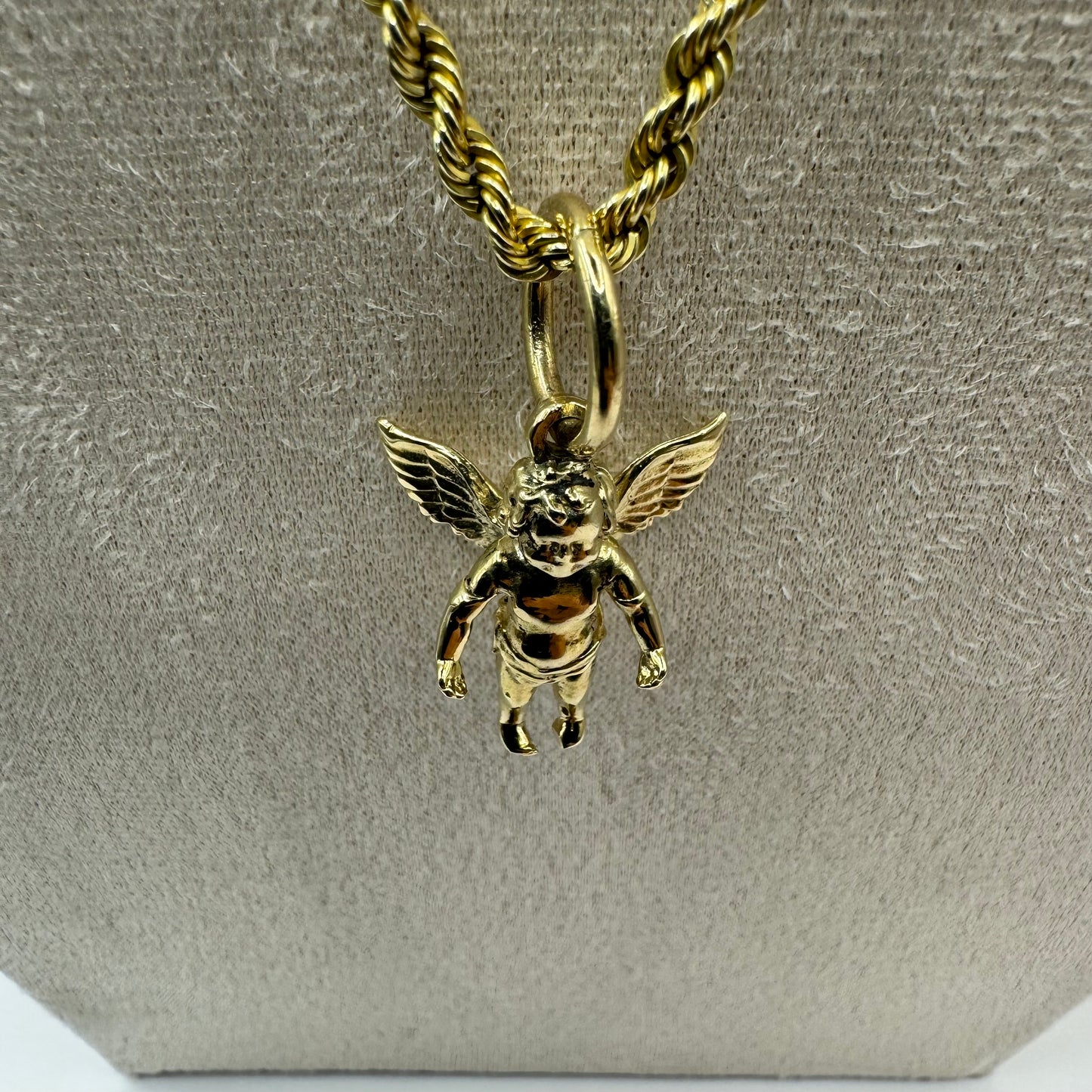 9ct Solid Gold Cherub Pendant