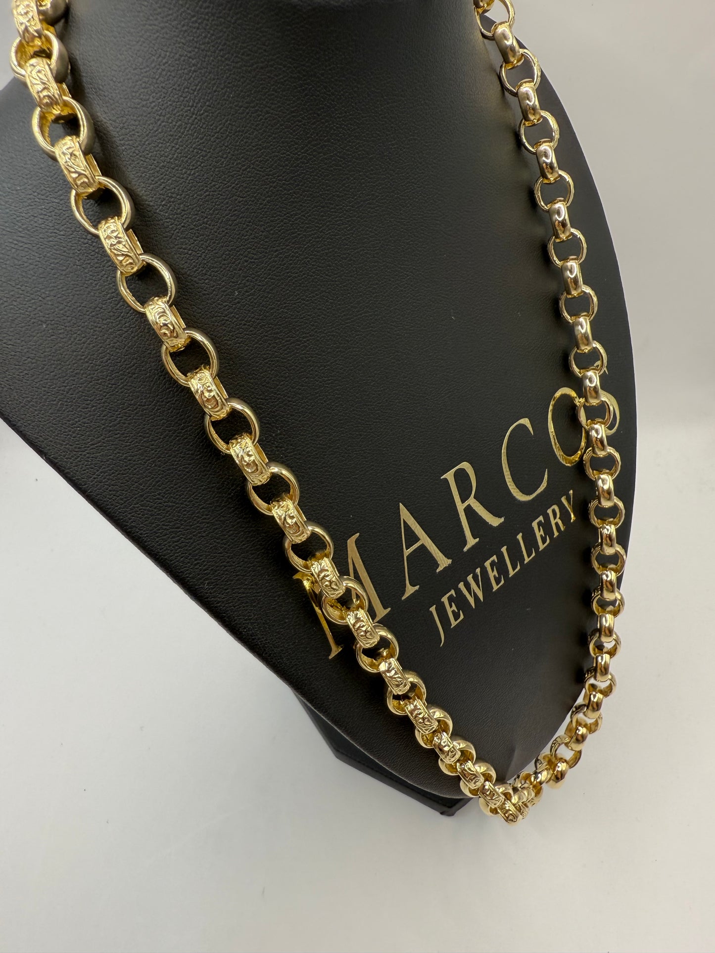 9ct Gold Oval Belcher Chain 24” 9/11mm 70.1g