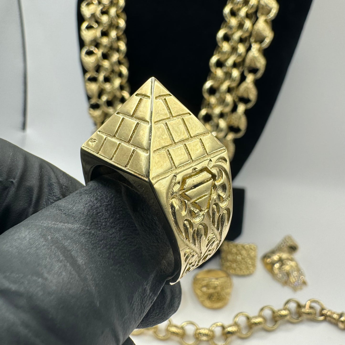9ct Solid Gold Pyramid Ring