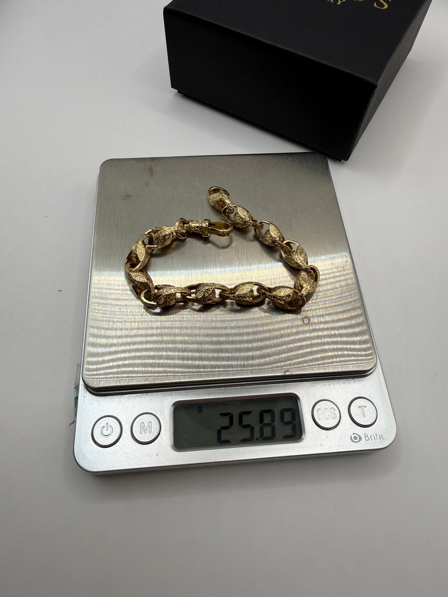 9ct Gold Tulip Bracelet 8" 8mm 25.88g (made to order)