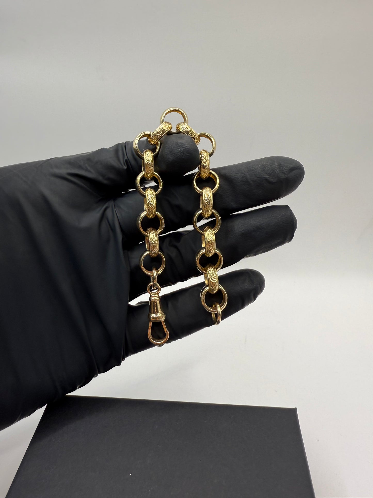 9ct Gold Belcher Bracelet 7.25" 12mm 27.12g