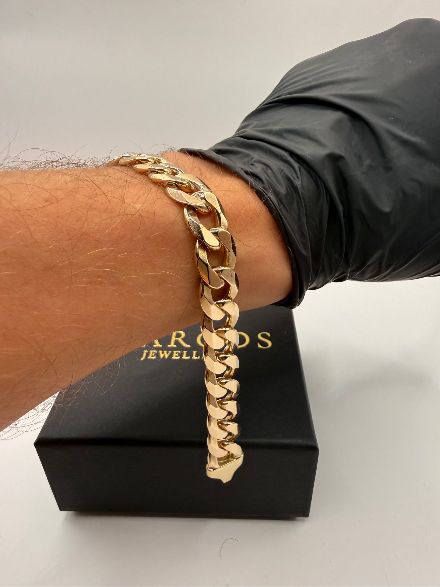 9ct Gold Curb Bracelet 8.1" 12mm 41.2g