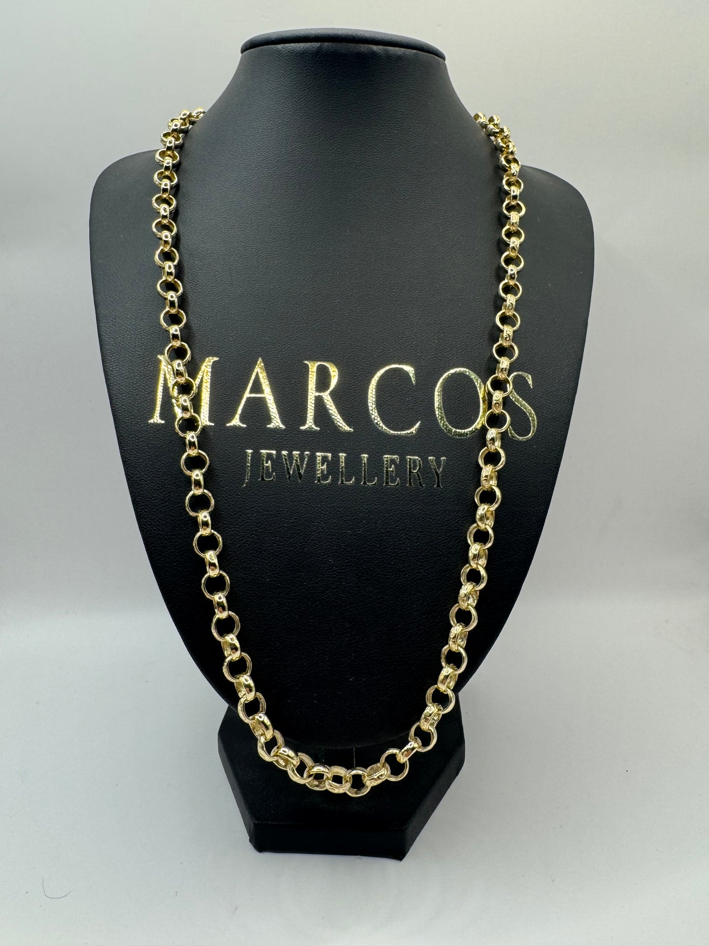 9ct Gold Belcher Chain 24.6" 8.5mm 42.9g