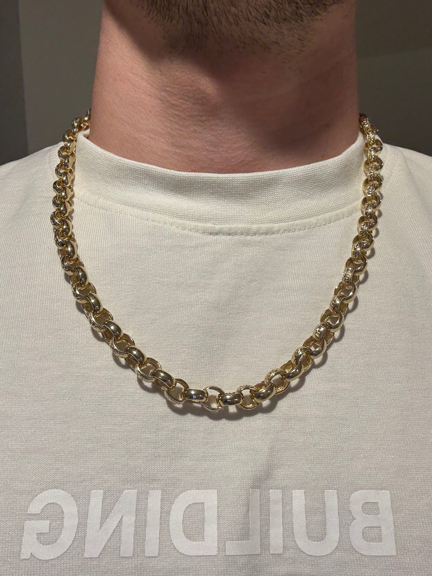 9ct Gold Oval Belcher Chain 24” 9/11mm 70.1g